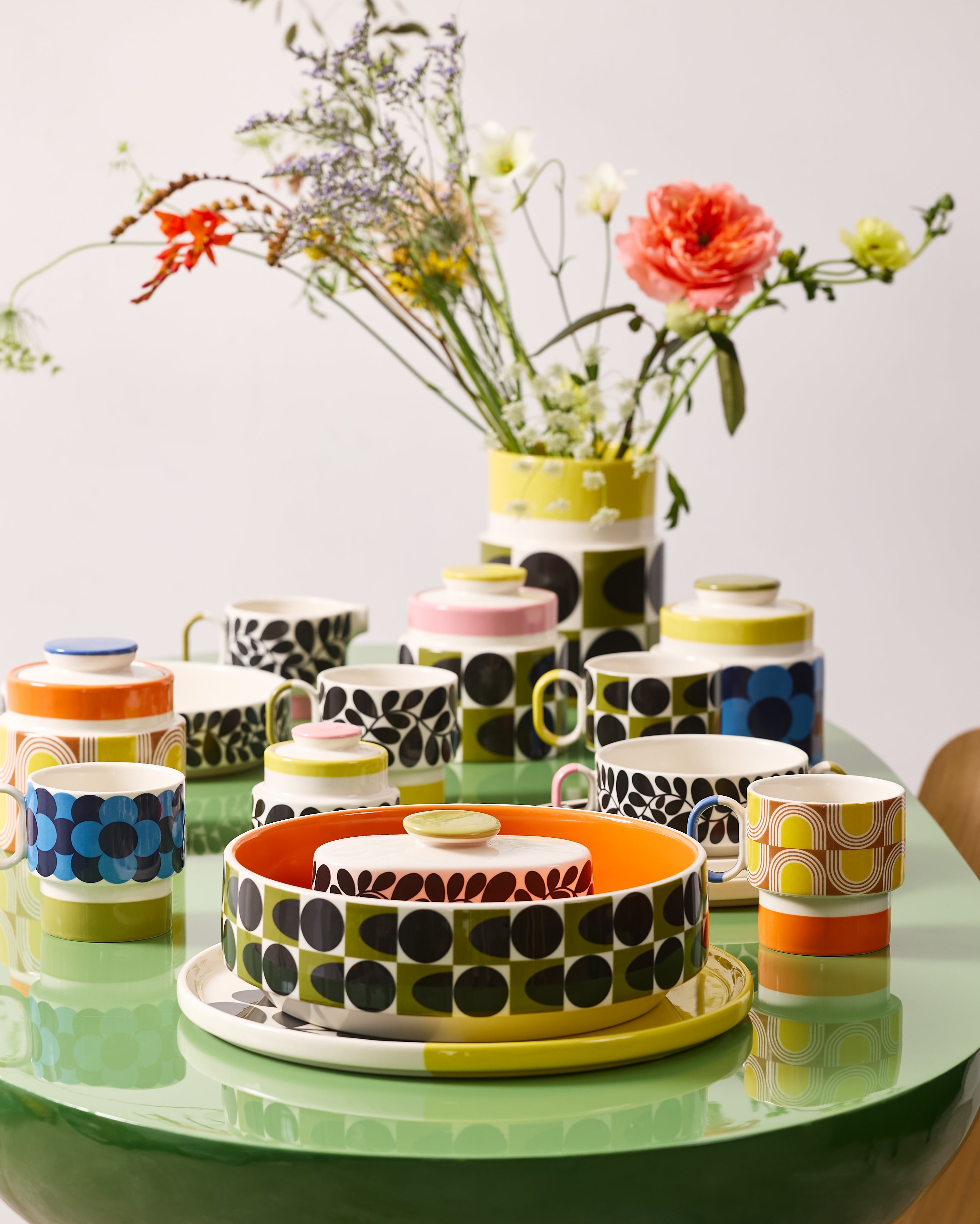 bright retro inspired table wear from Orla Kiely