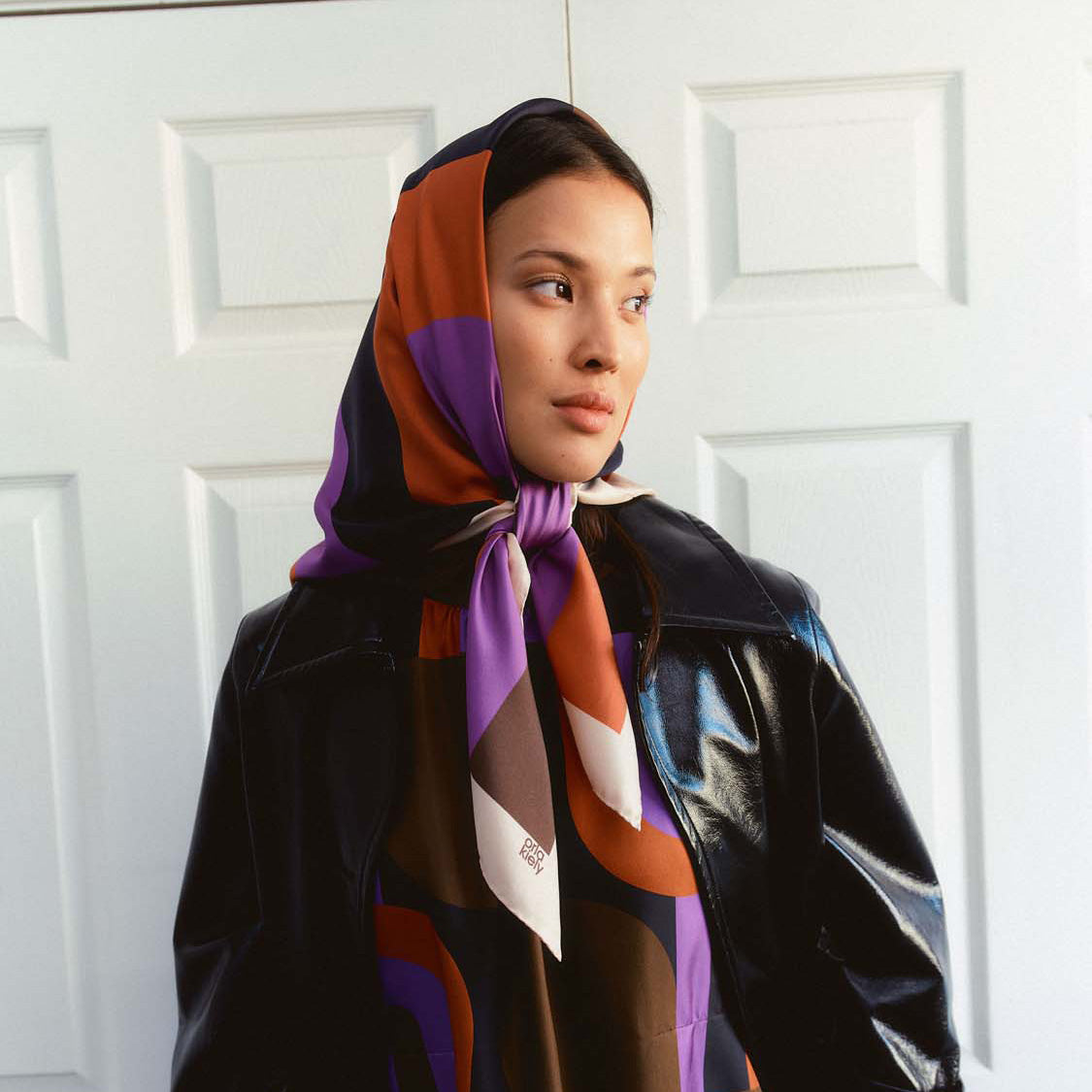 Large Silk Scarf - Circle Line