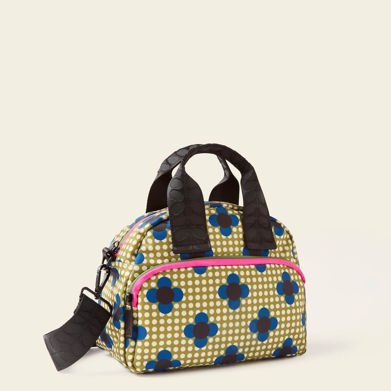 Radial Handbag in Flower Polka Dot Olive by Orla Kiely