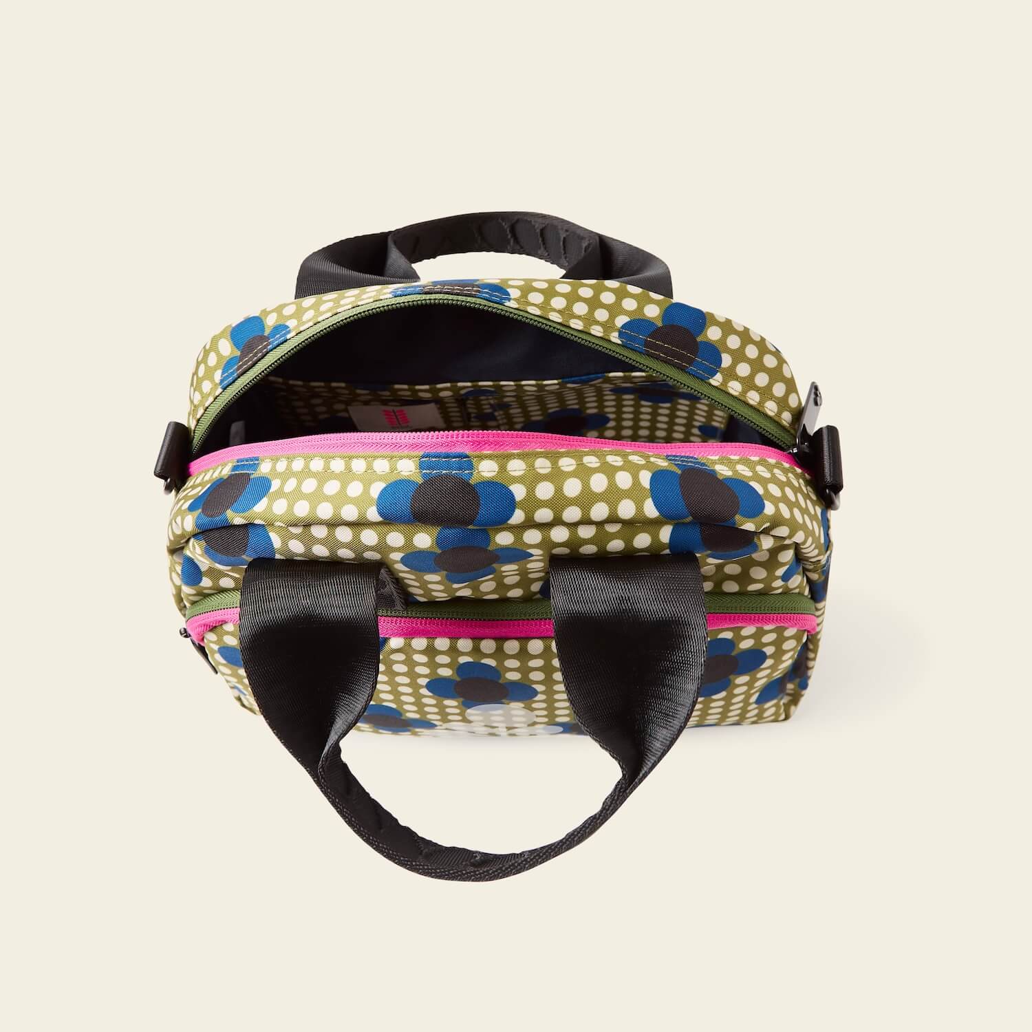 Radial Handbag in Flower Polka Dot Olive by Orla Kiely