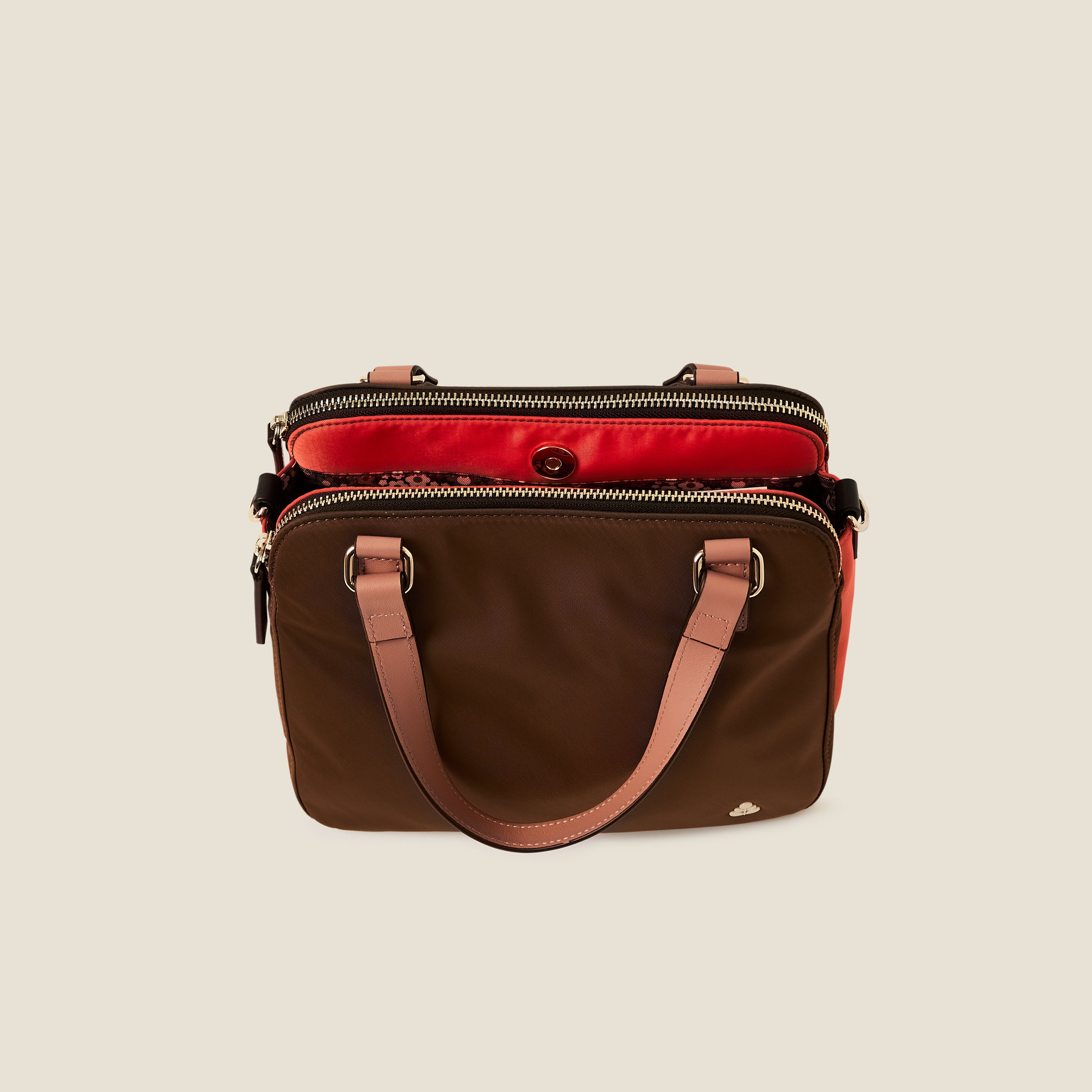 Colourblock Shoulder Bag - Brown