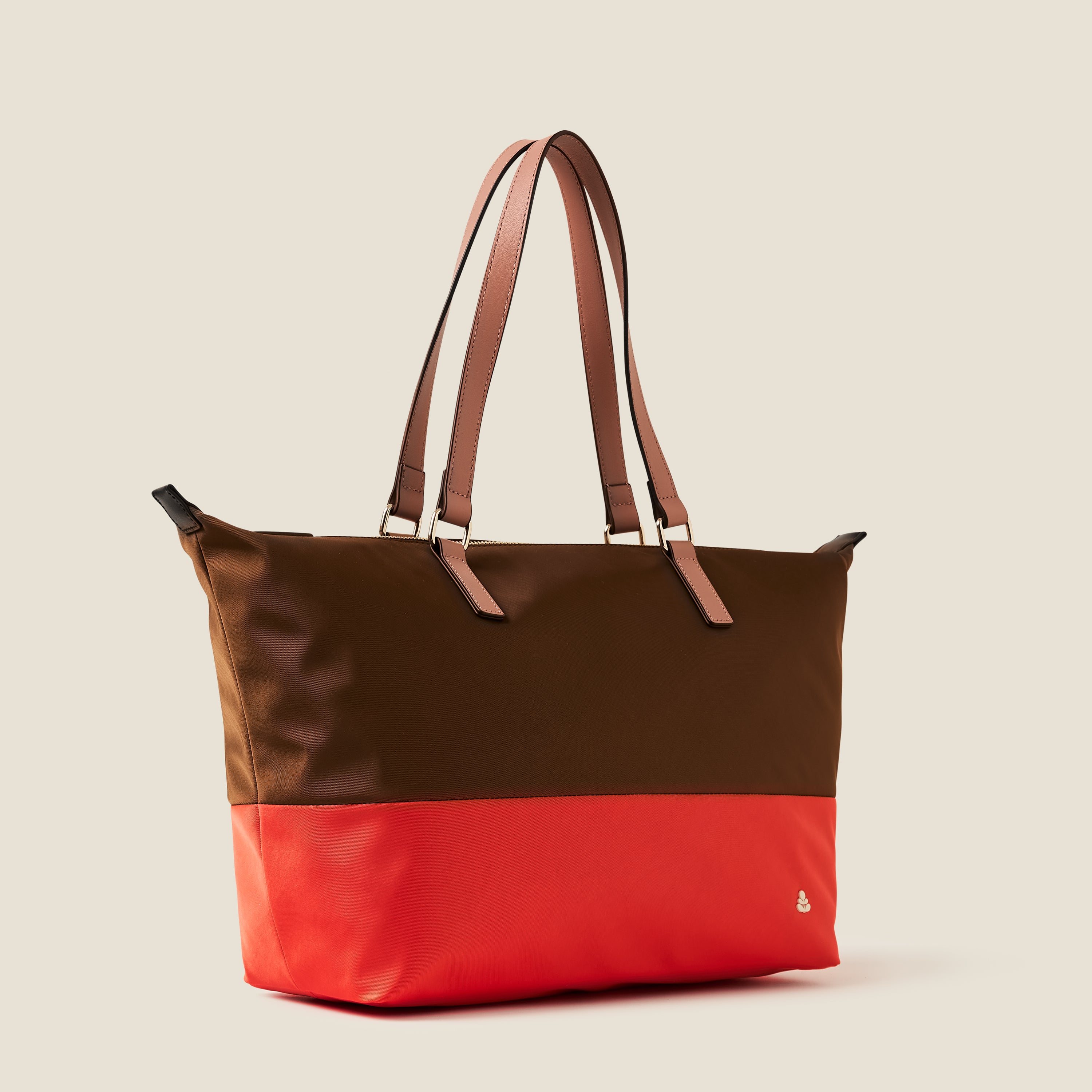 Colourblock Tote Bag - Brown