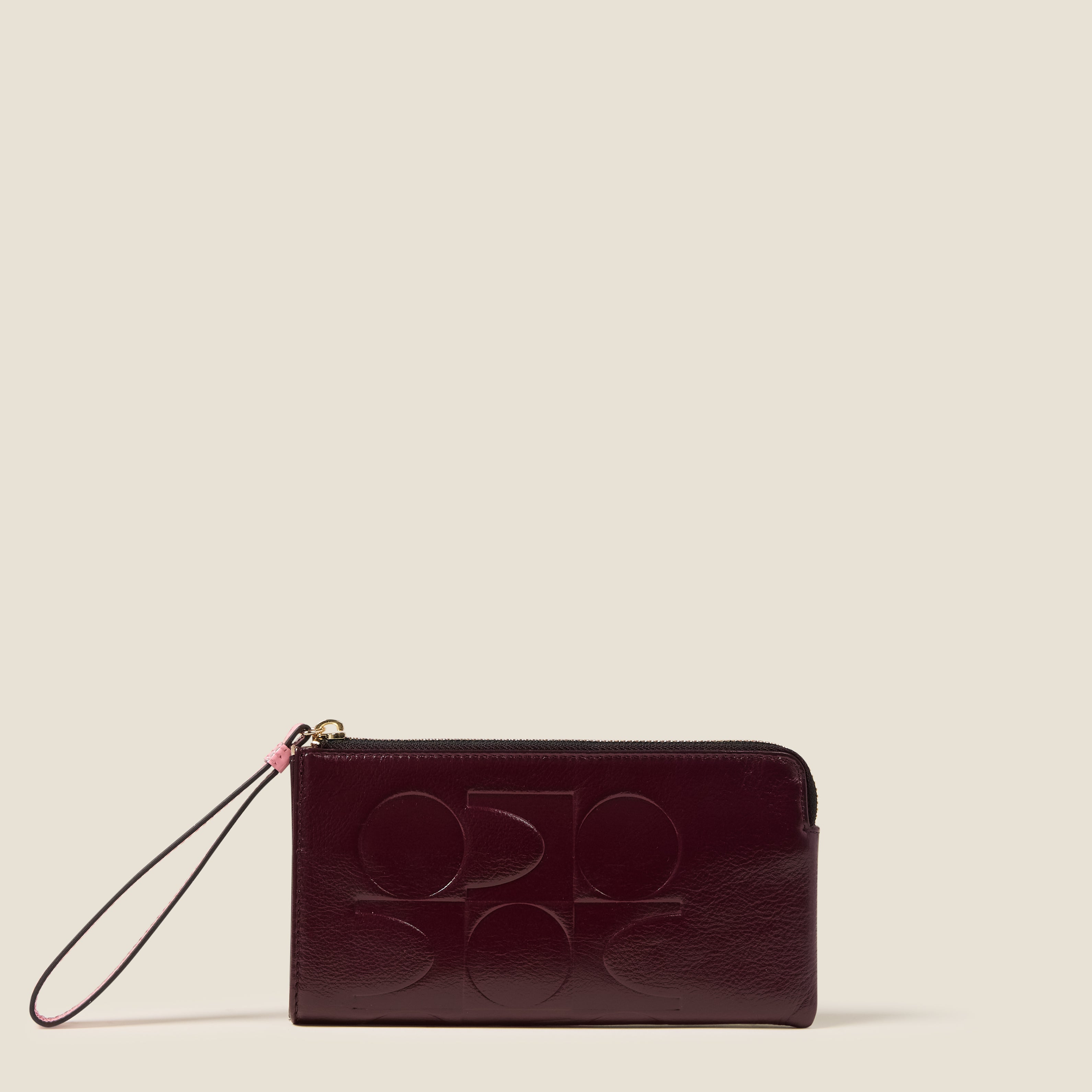 Hold On Leather Wristlet - OK Colourblock Burgundy