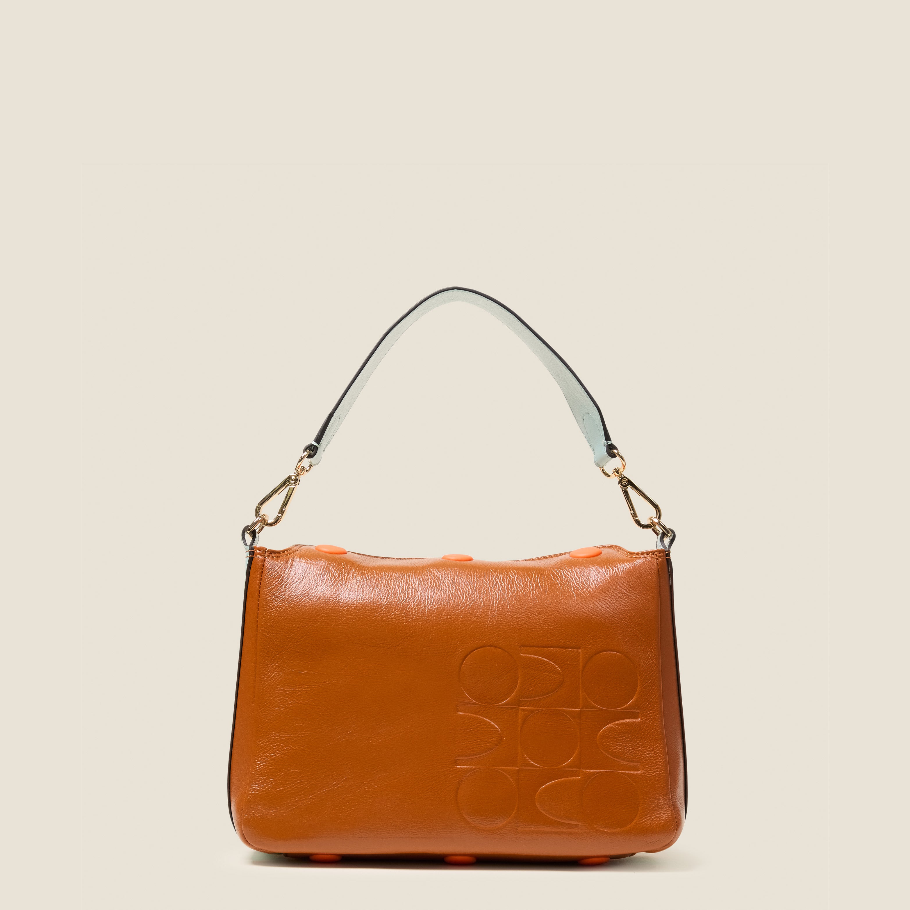 Small Softie Leather Shoulder Bag - OK Colourblock Sienna