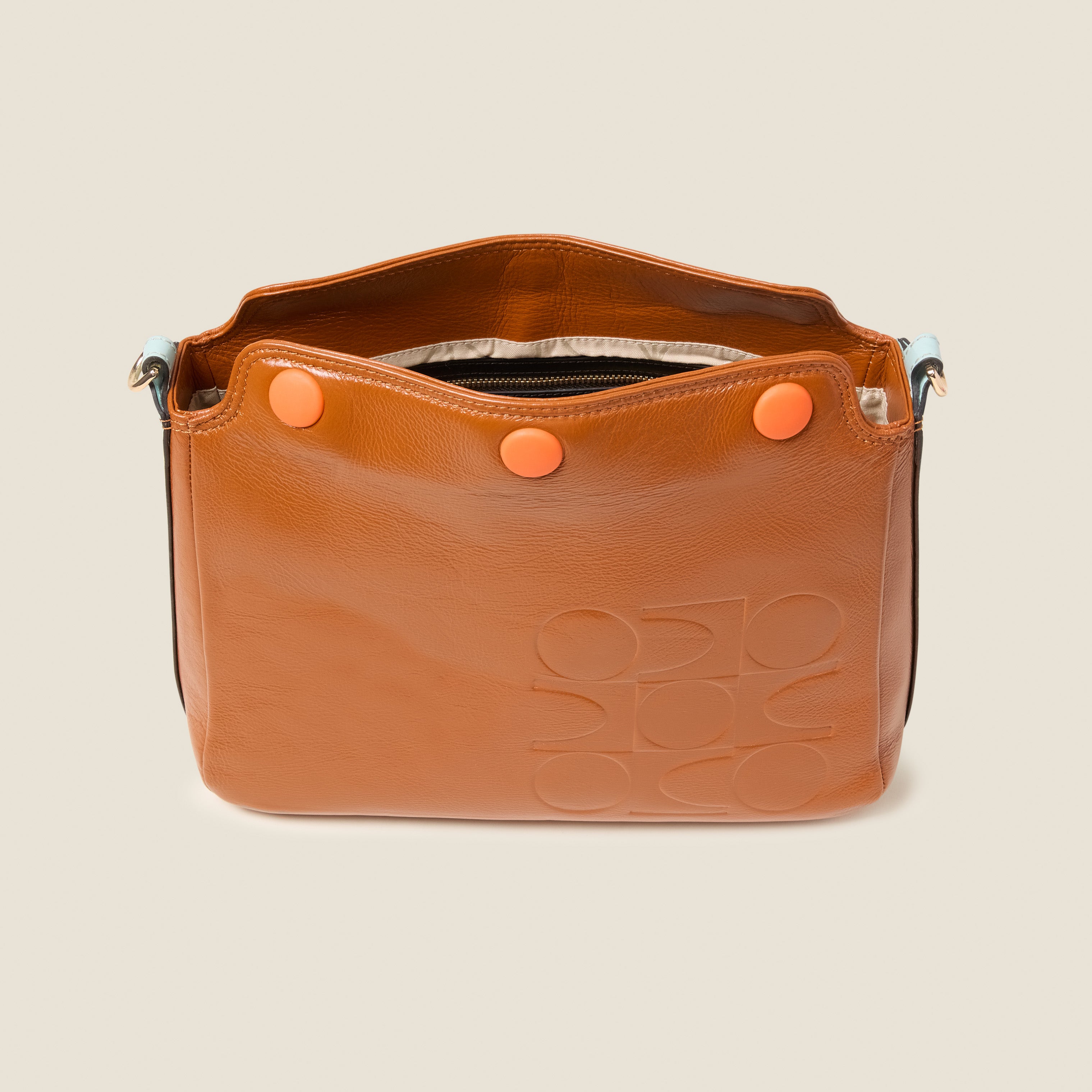 Small Softie Leather Shoulder Bag - OK Colourblock Sienna
