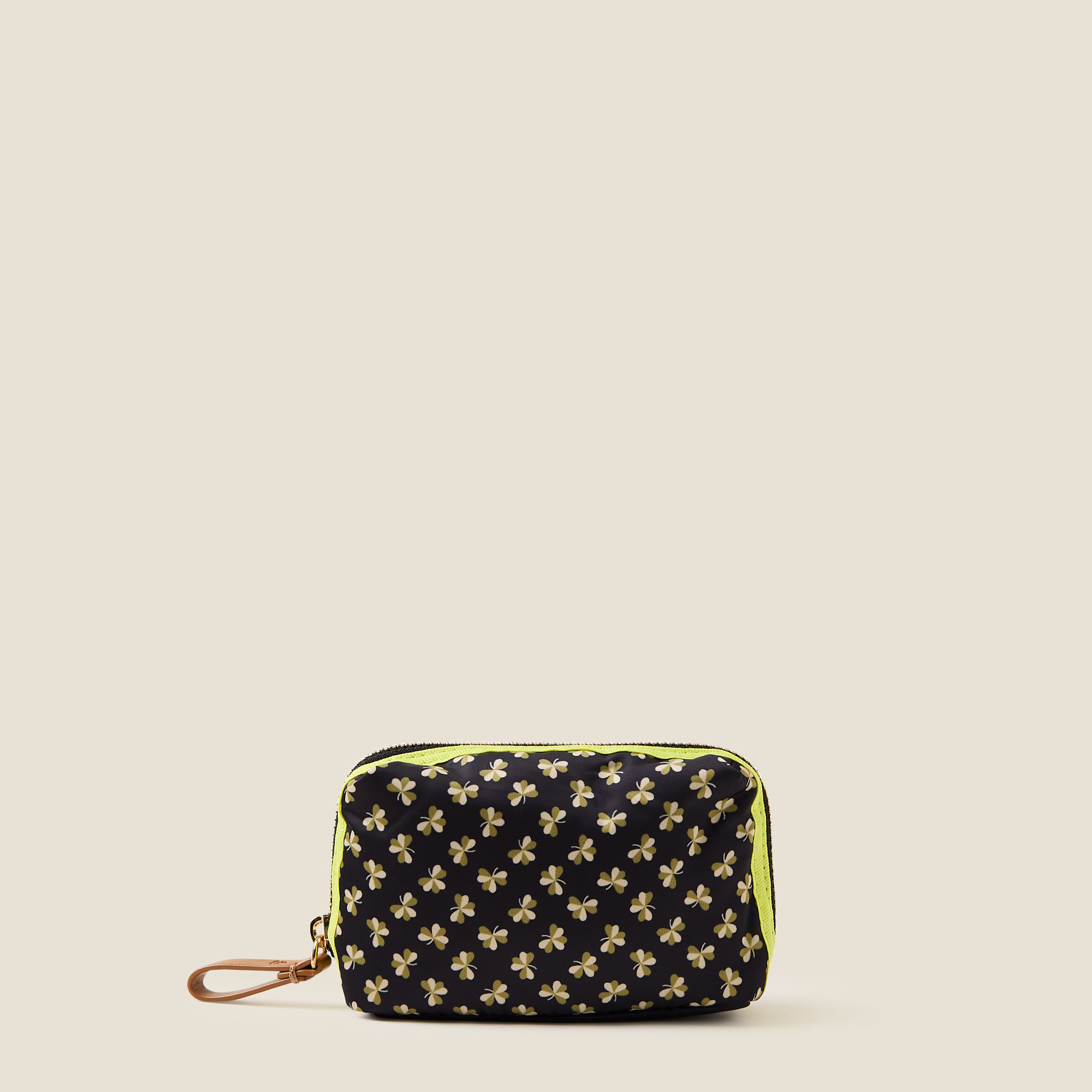 Small Pouch - Ditsy Clover Black