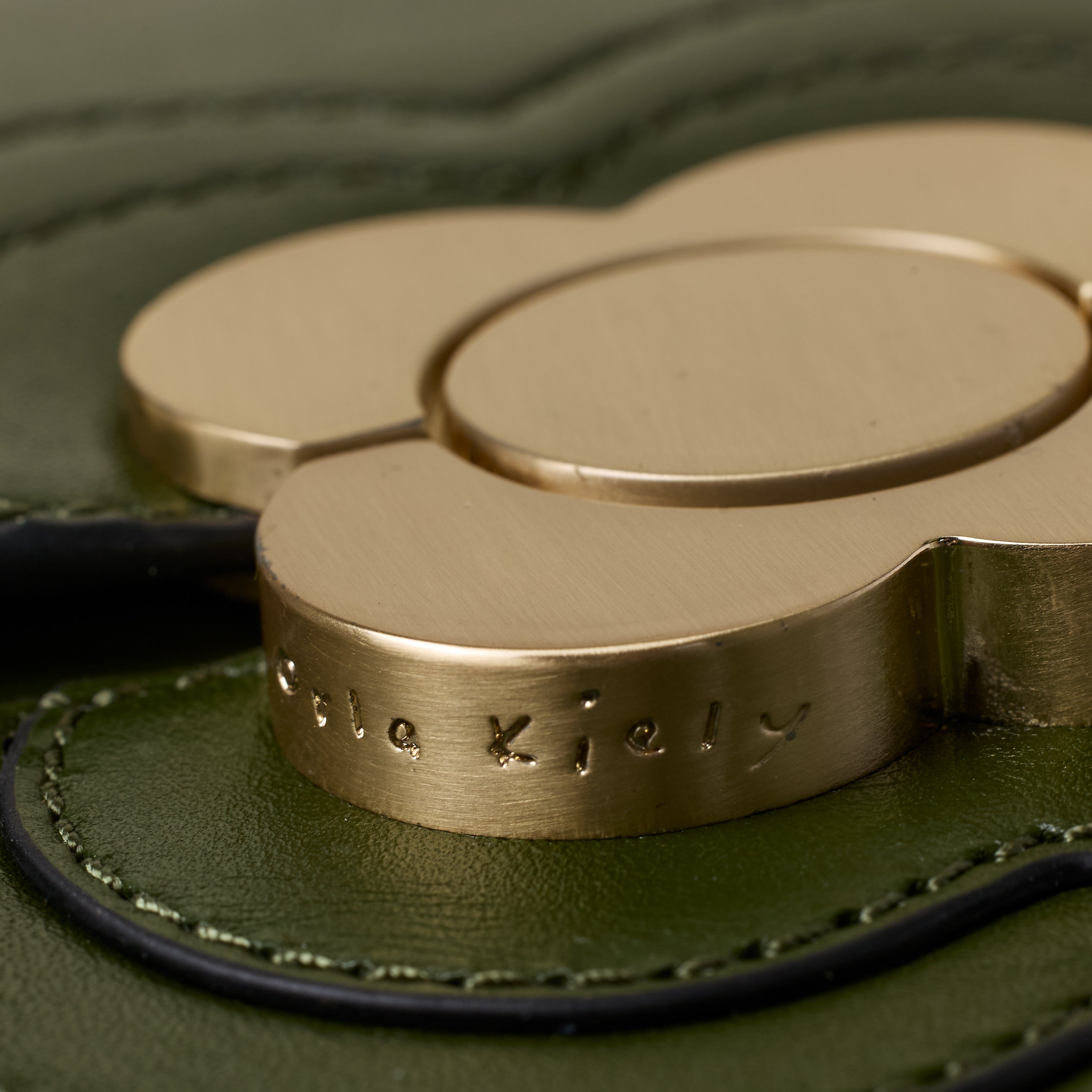 Eclipse Leather Crossbody Bag - Flower Applique Forest