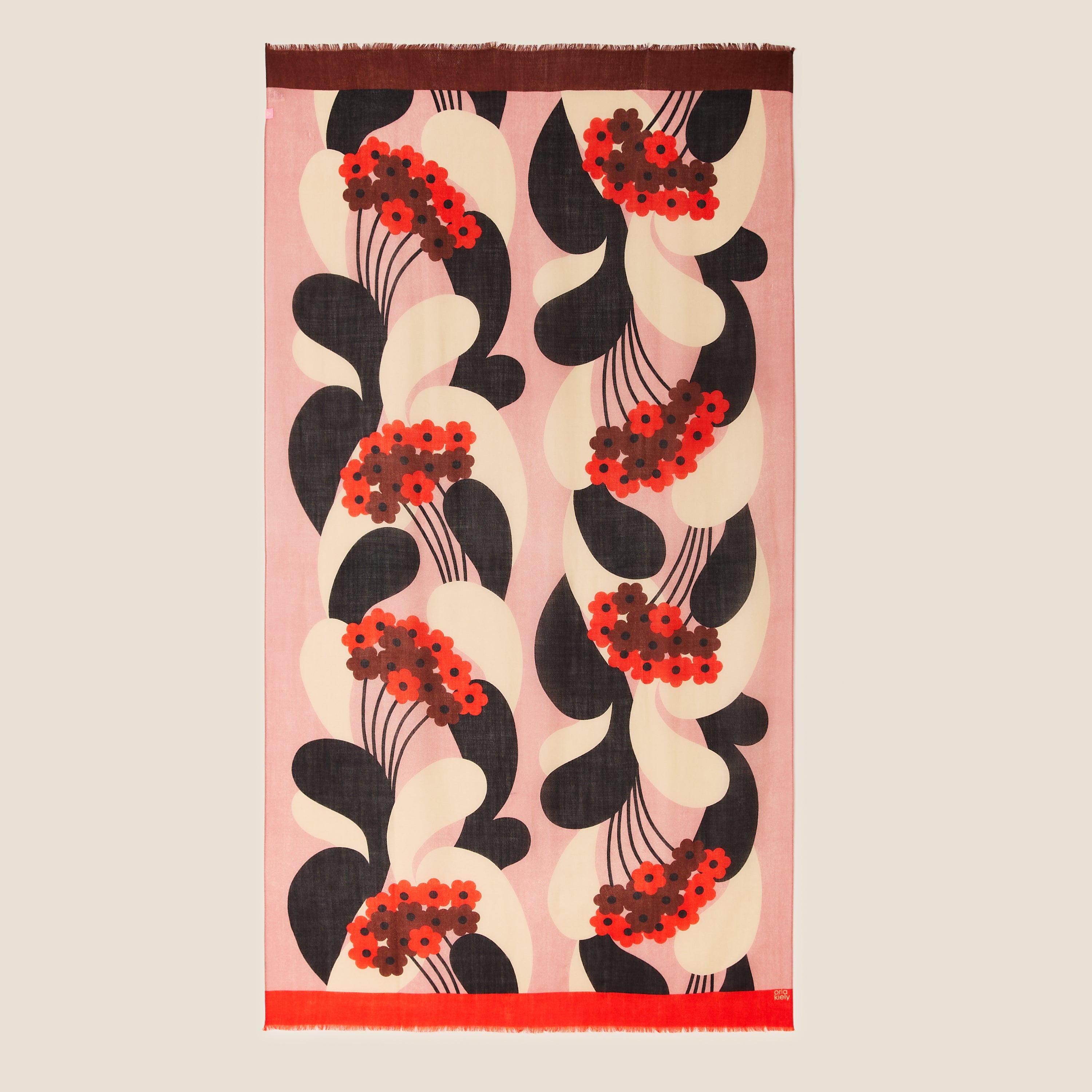 Wool Scarf - River Flower Rose