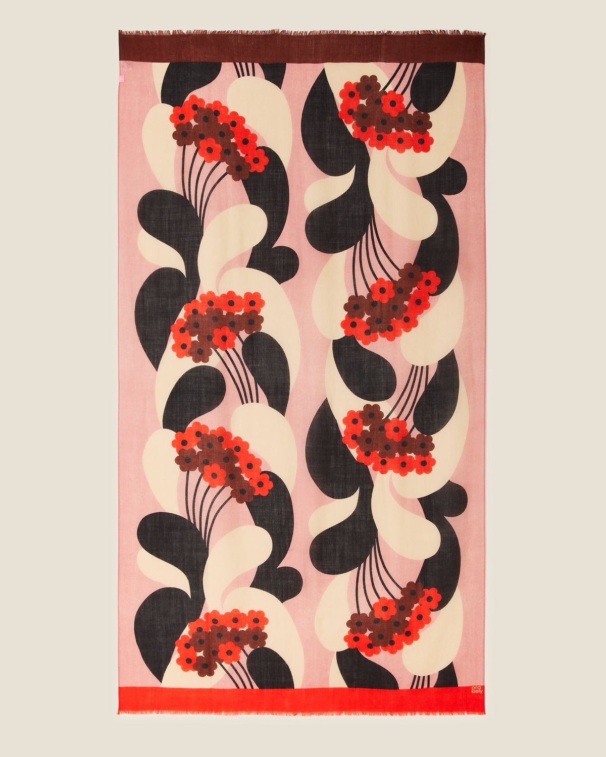 Wool Scarf - River Flower Rose