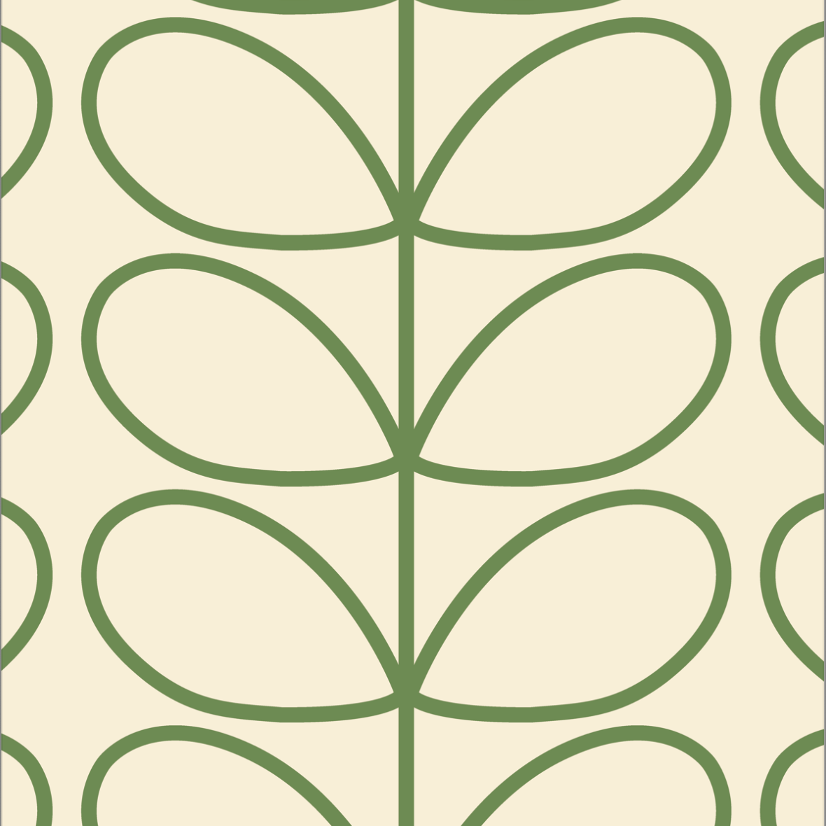 Linear Stem Cream Wallpaper Green Line Sample
