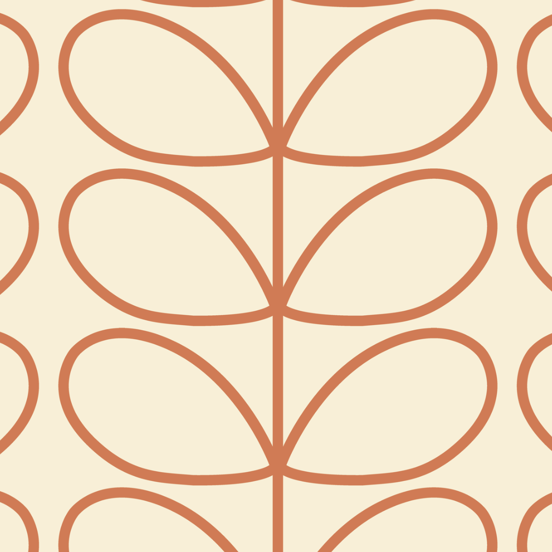 Linear Stem Cream Wallpaper Orange Line Sample