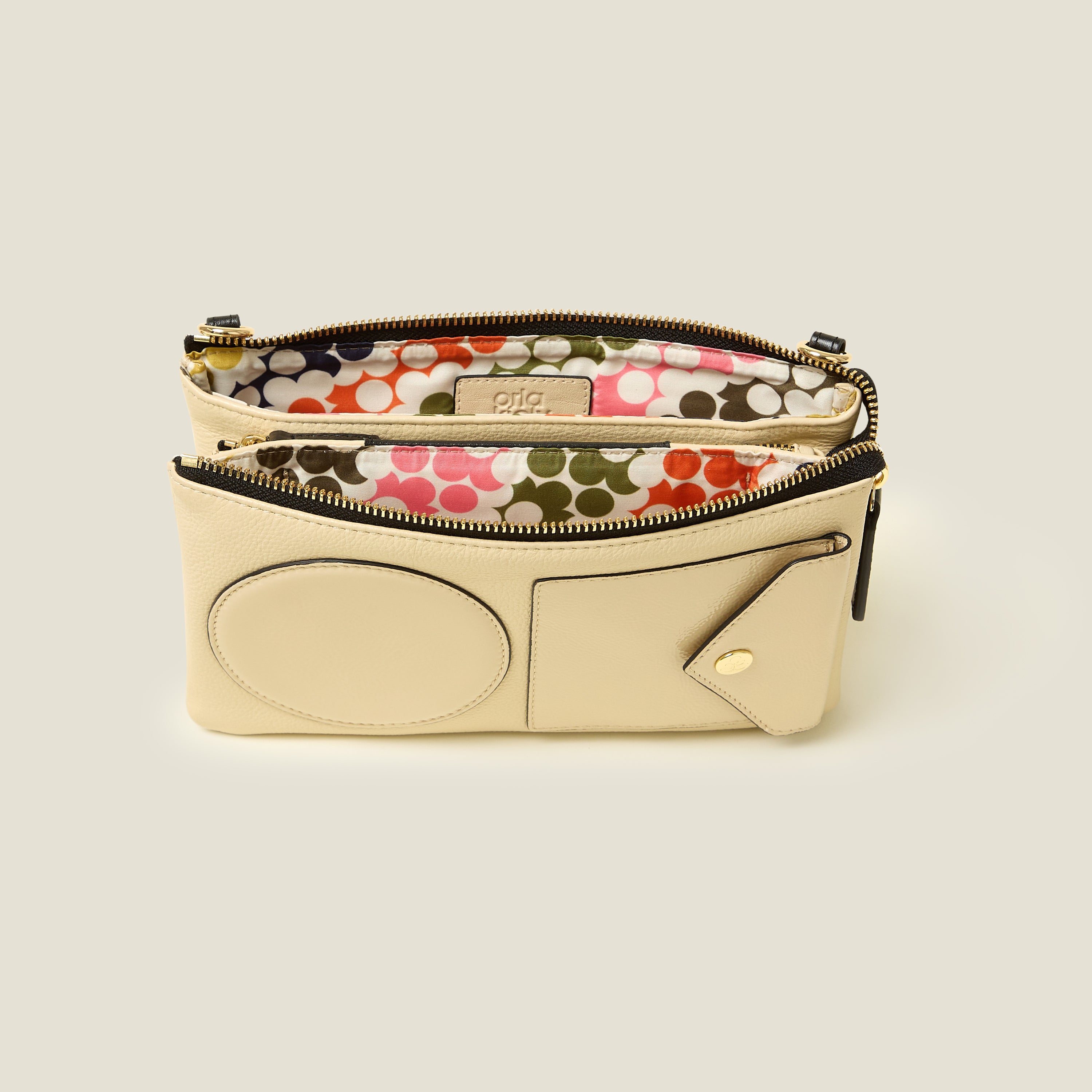 Folio Crossbody - OK Applique Cream
