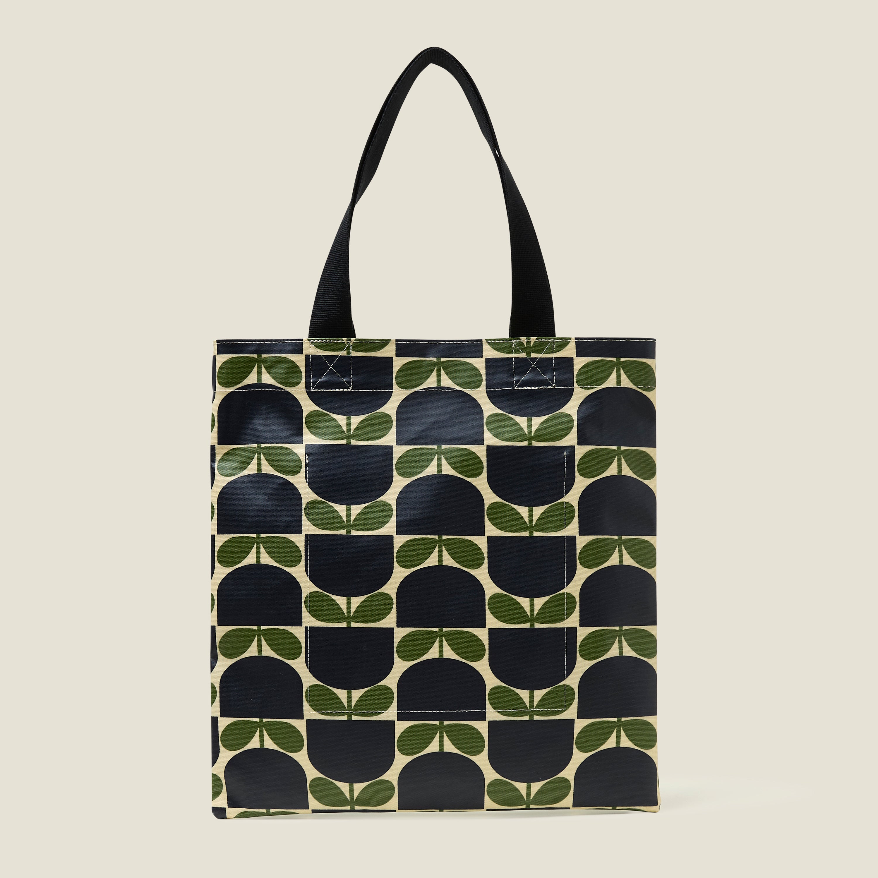 Rollaway Book Bag - Block Flower Leaf