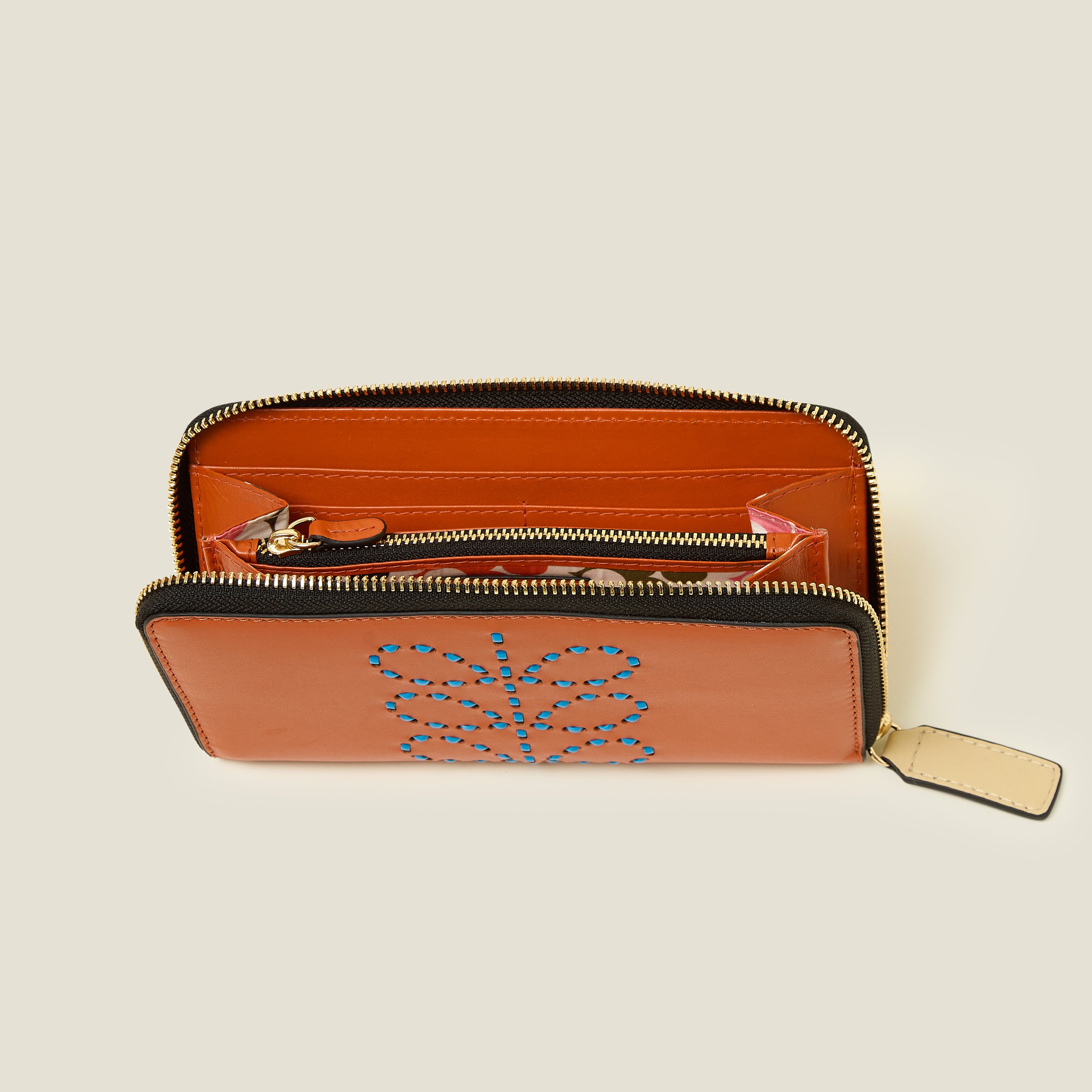 Forget Me Not Wallet - Whipstitch Stem Orange
