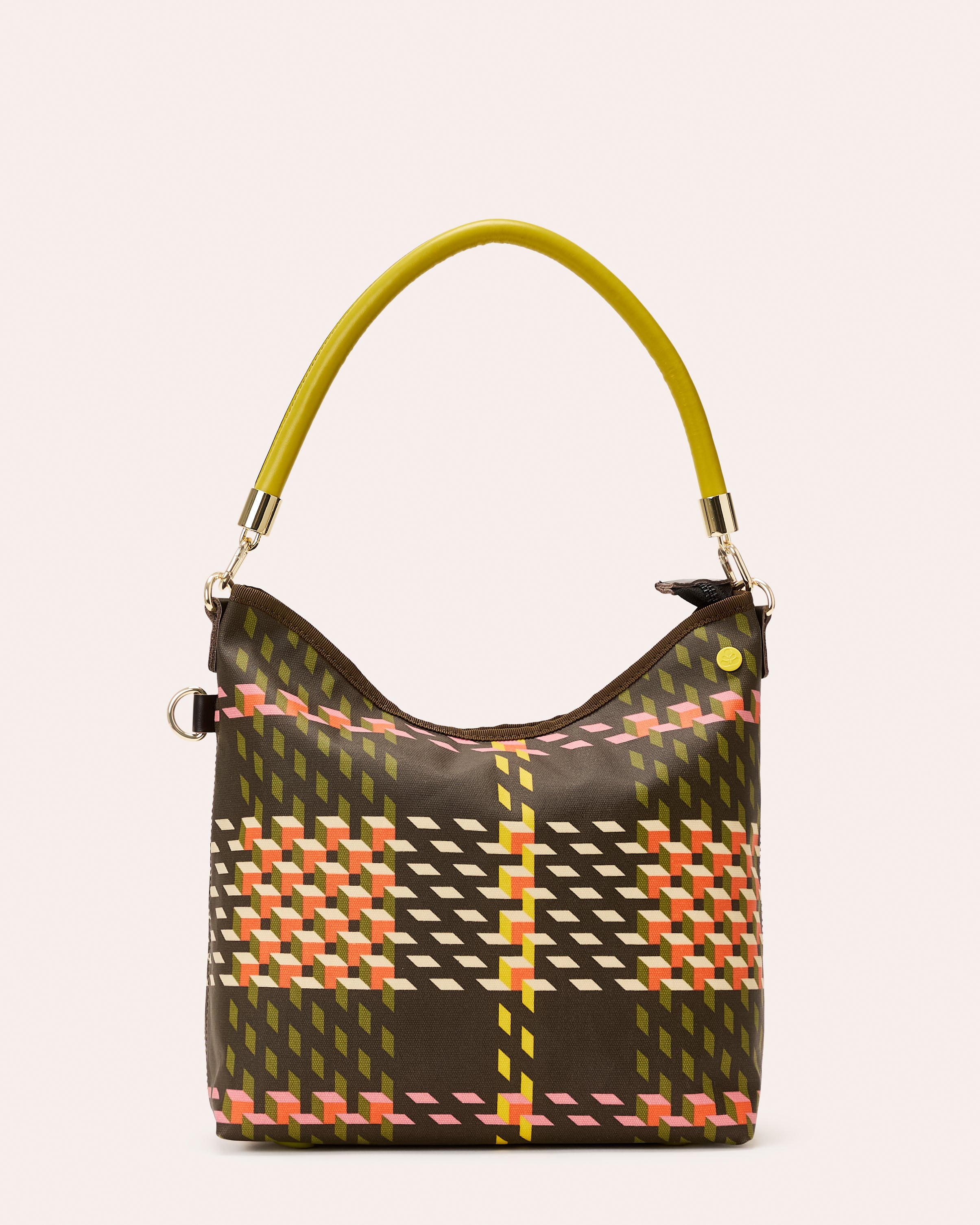 Cross Carry Shoulder Bag - Cubic Check Cocoa