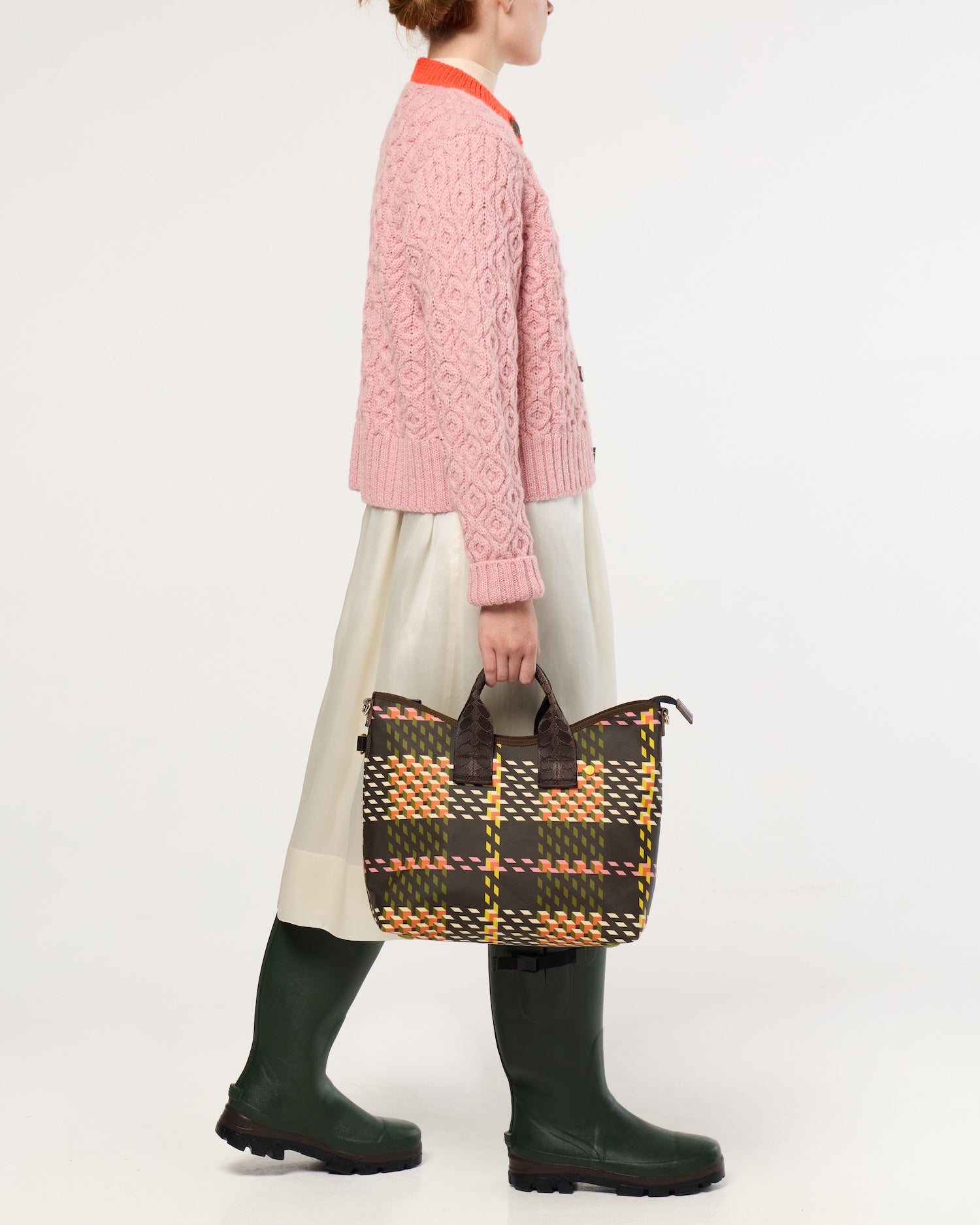 Carry Grab Crossbody - Cubic Check Cocoa