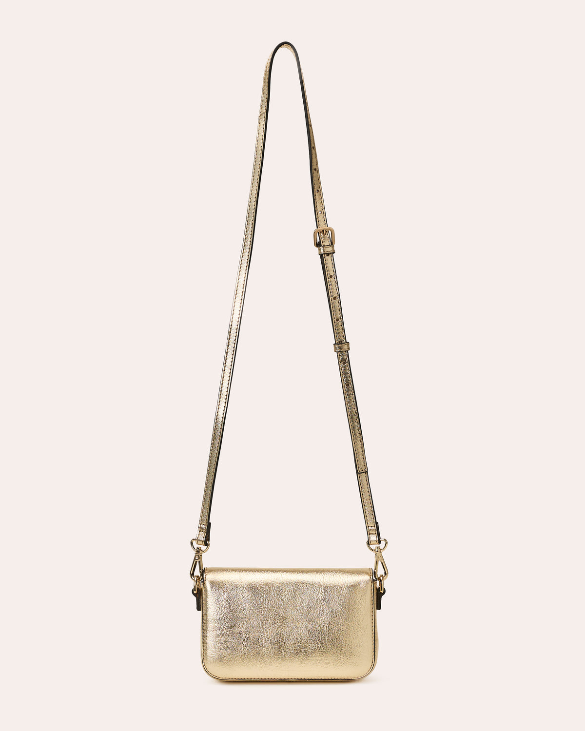 Extra Mini Eclipse Leather Crossbody - Gold Metallic Leather