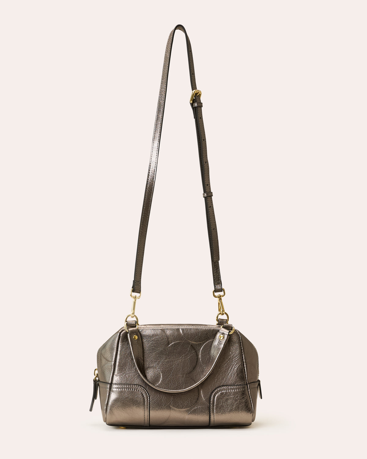 Concertina Leather Crossbody - Flower Power Mercury