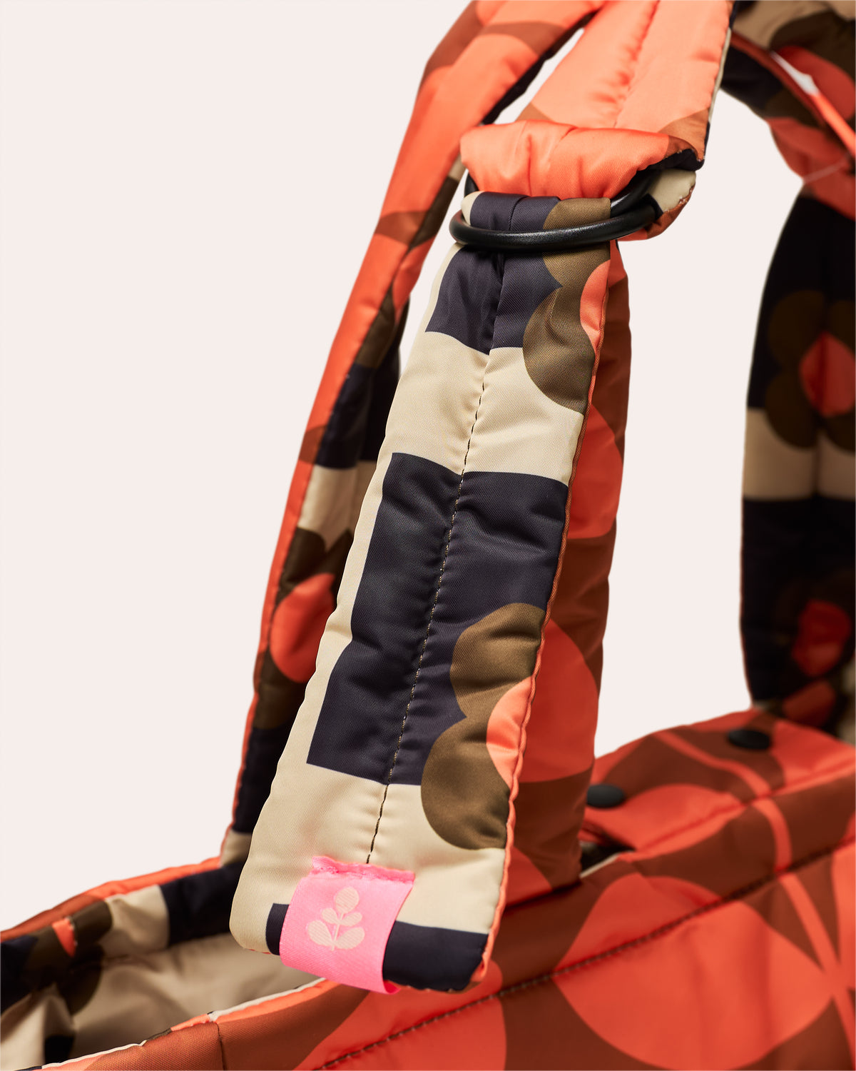 Reversible Puffy Tote - Solid Stem Marmalade and Clementine