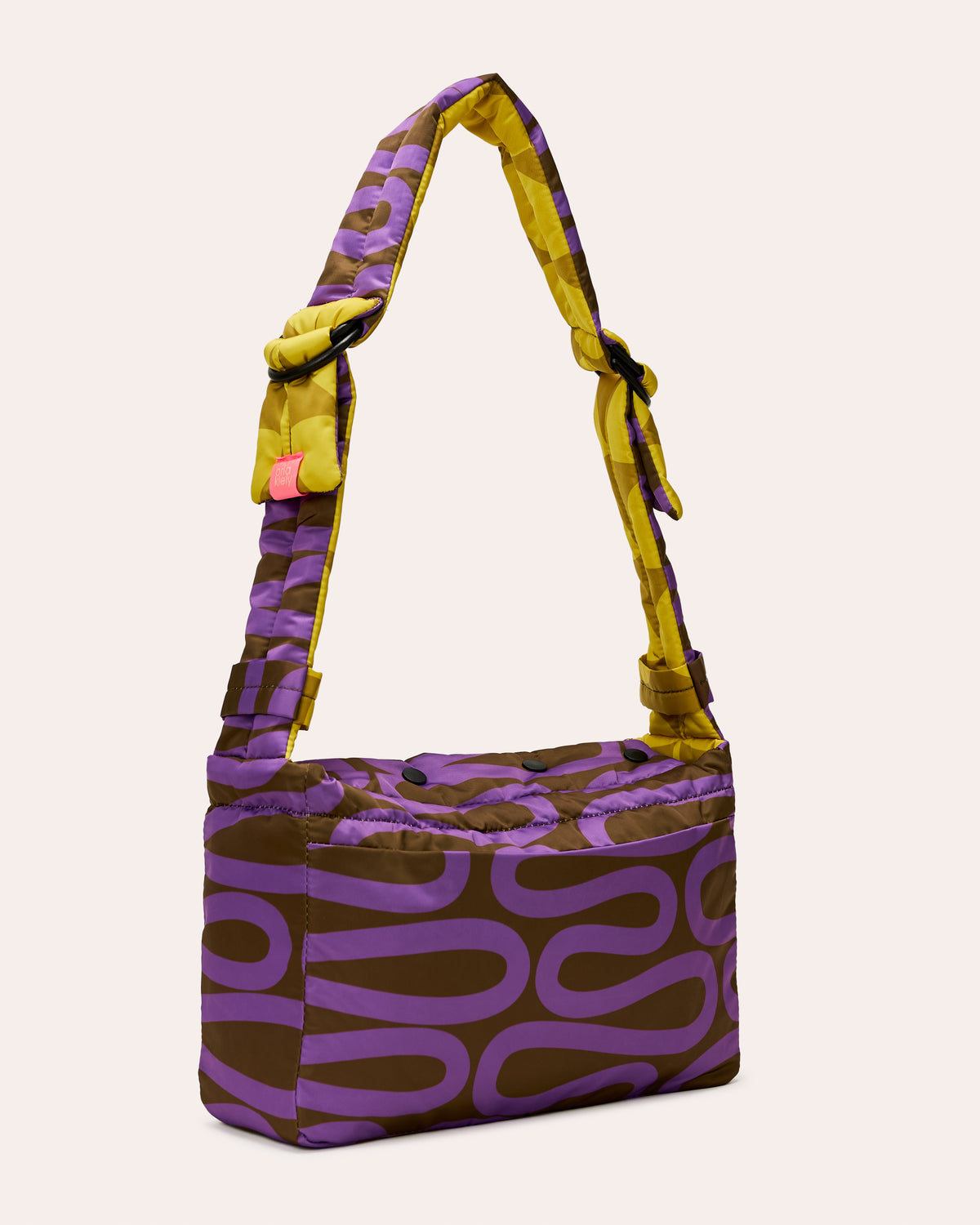 Reversible Puffy Shoulder Bag - Solid Stem Gorse and Heather