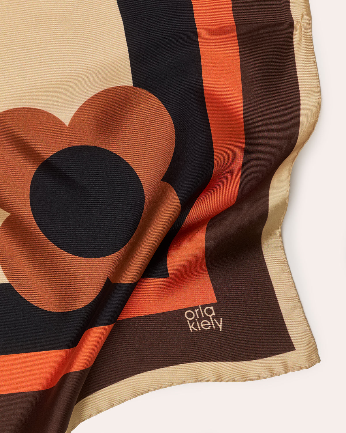 Large Silk Scarf - Flower Check
