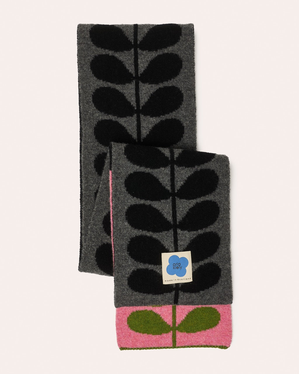 Duo Scarf - Sixties Stem Black/Moss/Nougat