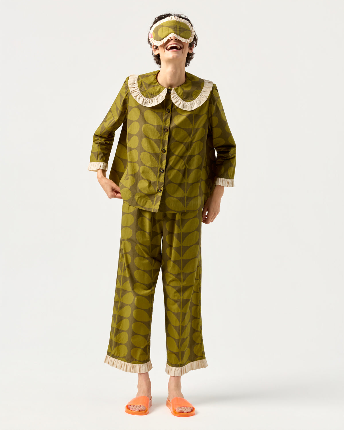 Pyjama & Eye Mask Bundle - Solid Stem Khaki