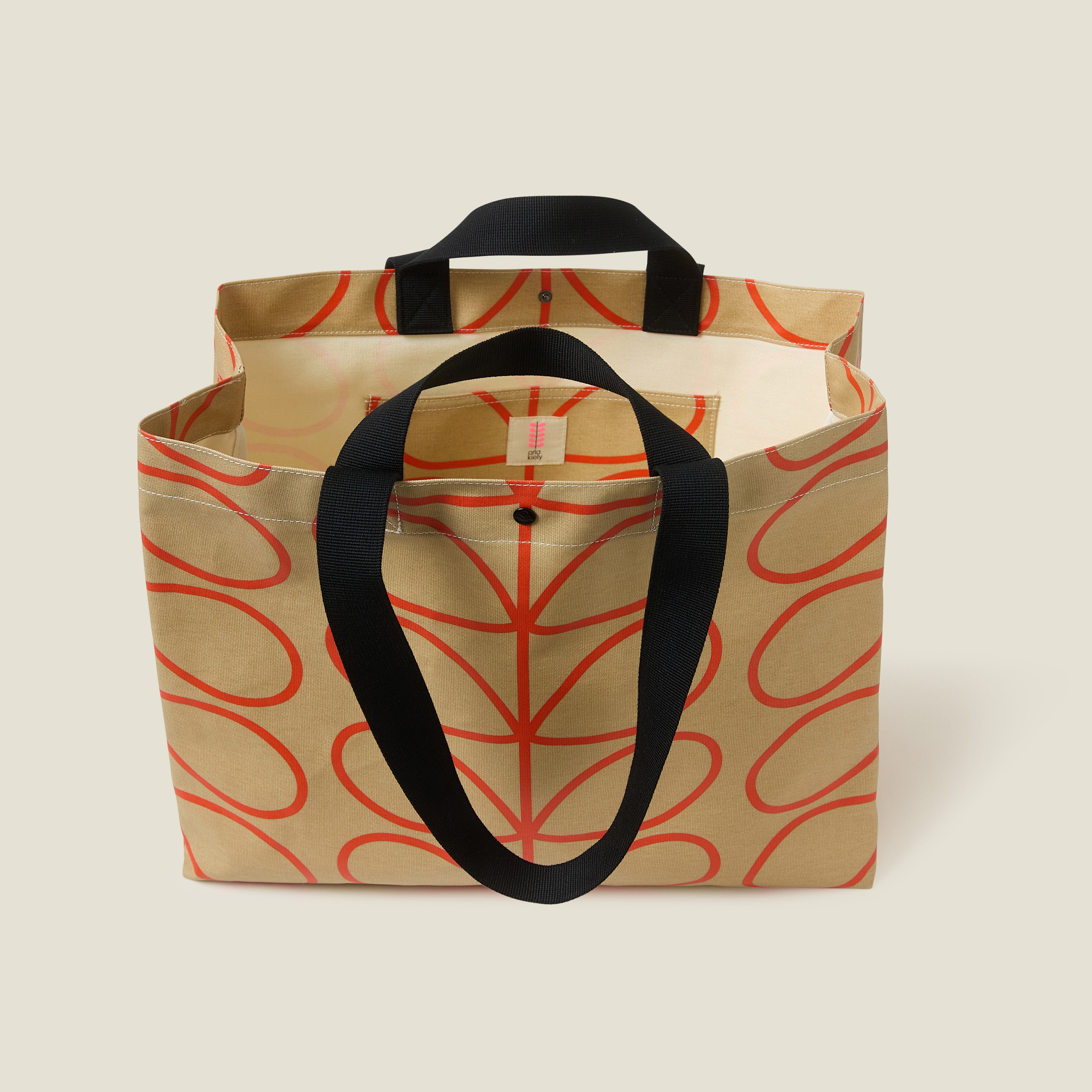 Roll Out Large Tote - Linear Stem Stone