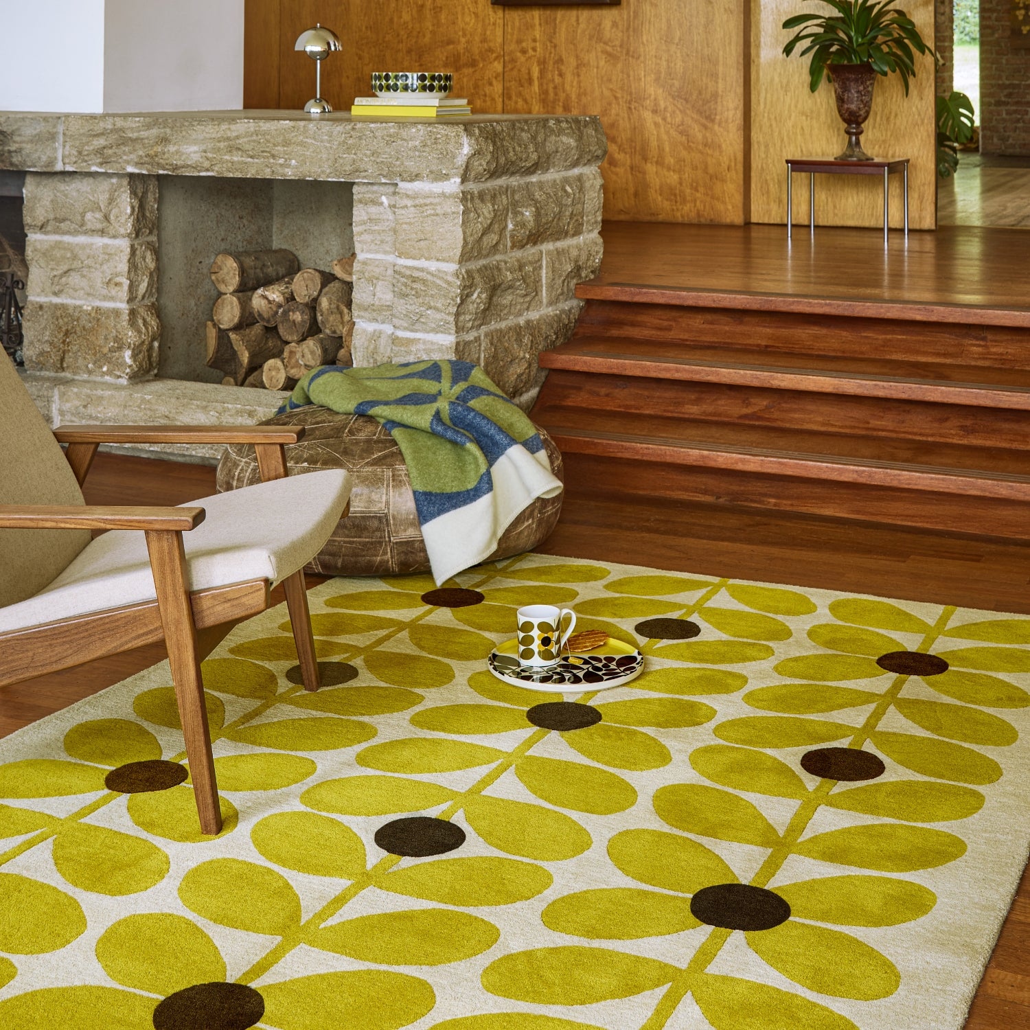 Sixties Stem Rug - Yellow