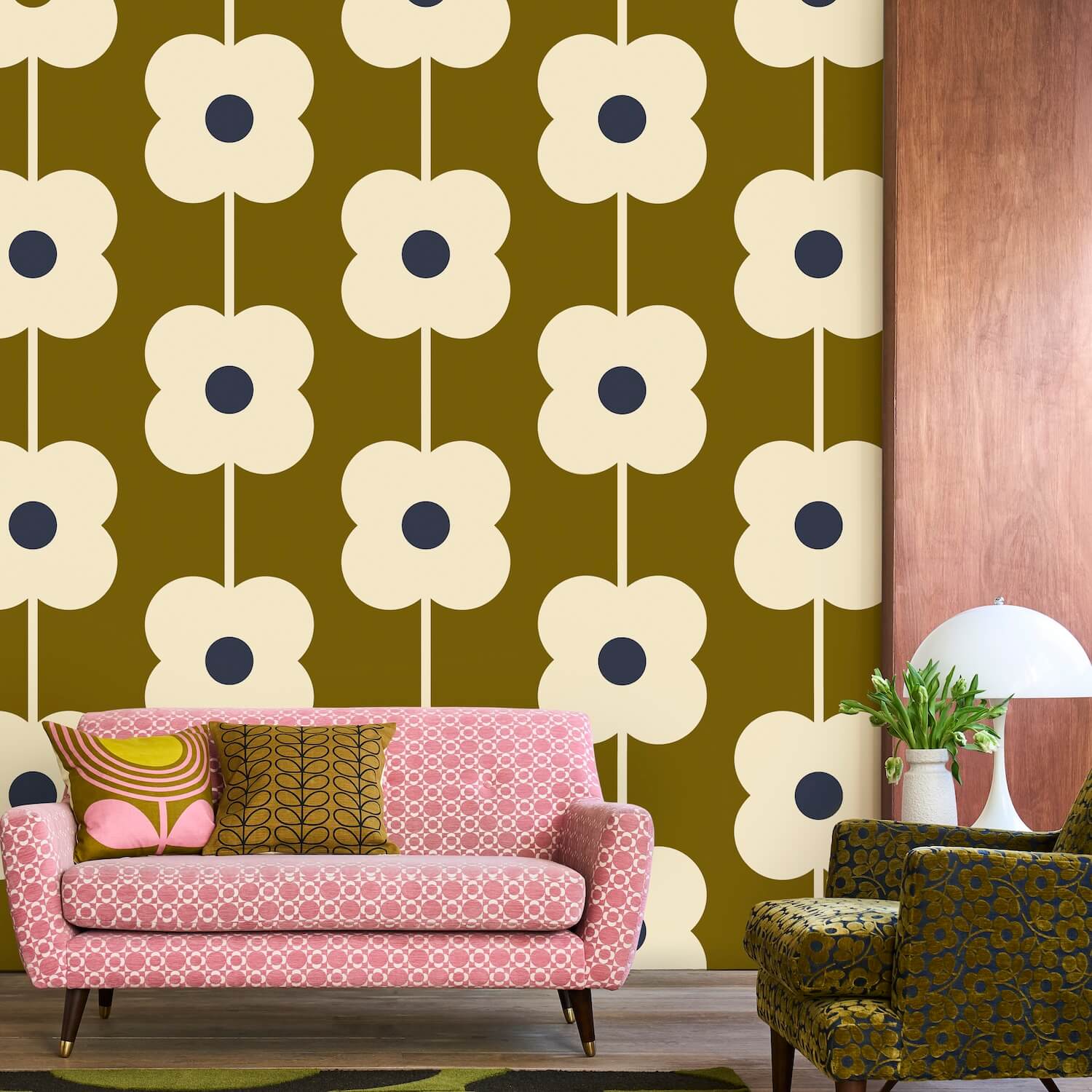 Abacus Flower Fawn Wallpaper