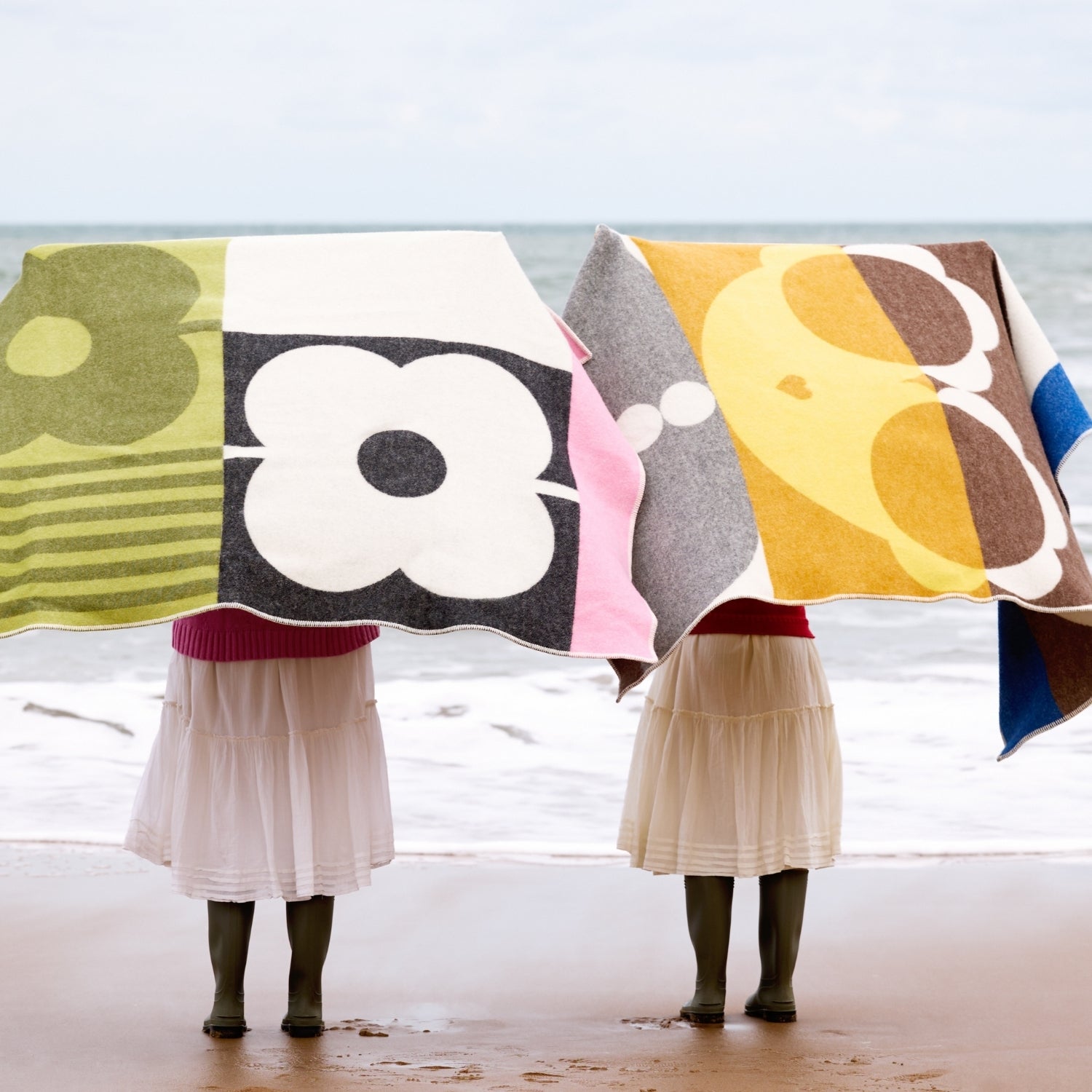 Wool Blanket - Lola Chocolate Sunflower