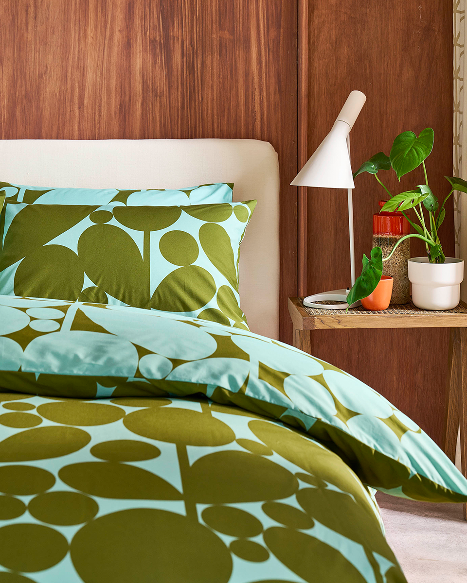 Bubble Flower Reversible Bed Linen Set - Aqua Seagrass