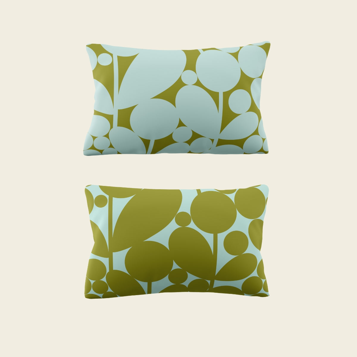 Bubble Flower Reversible Bed Linen Set - Aqua Seagrass