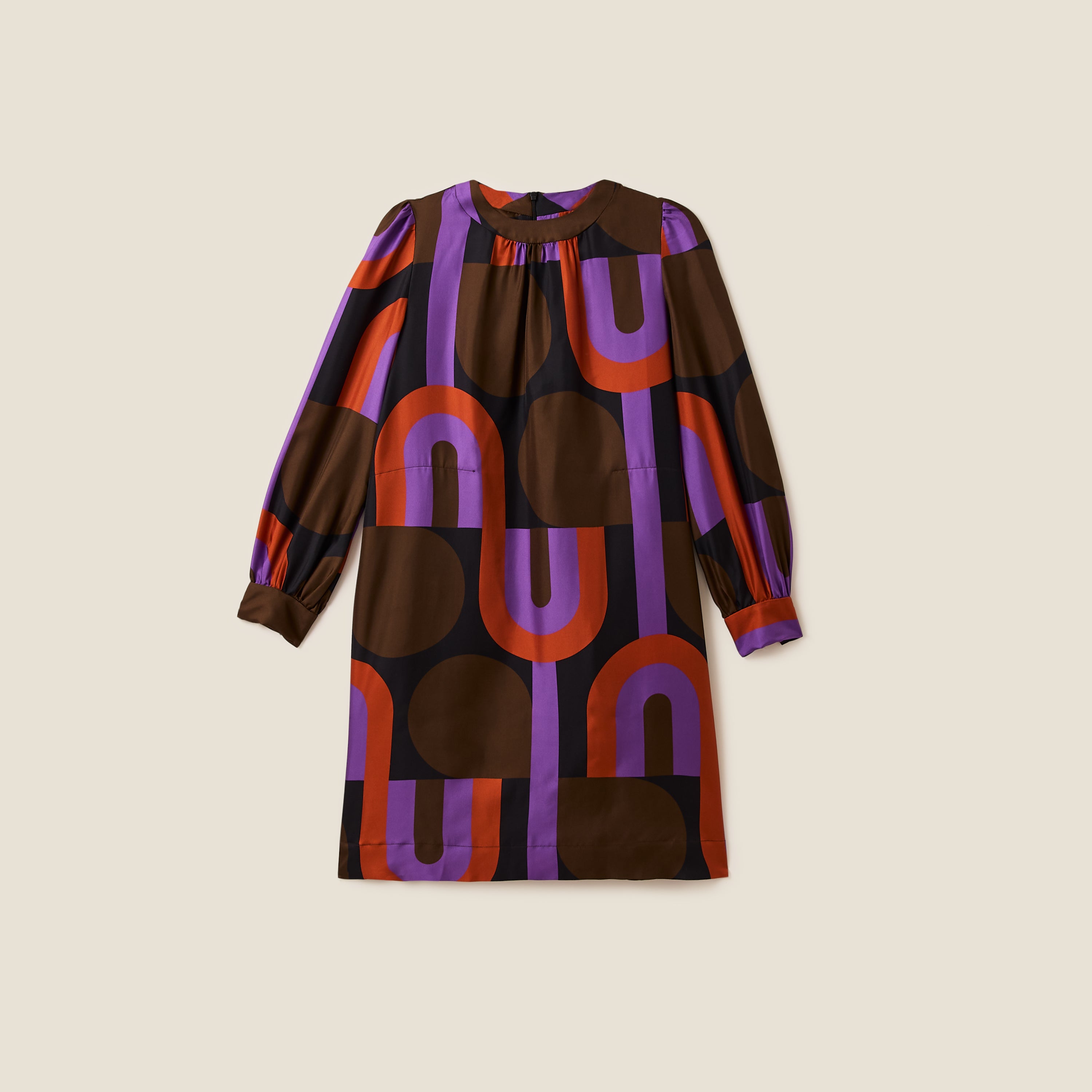 Orla Long Sleeve Mini Silk Dress - Circle Line