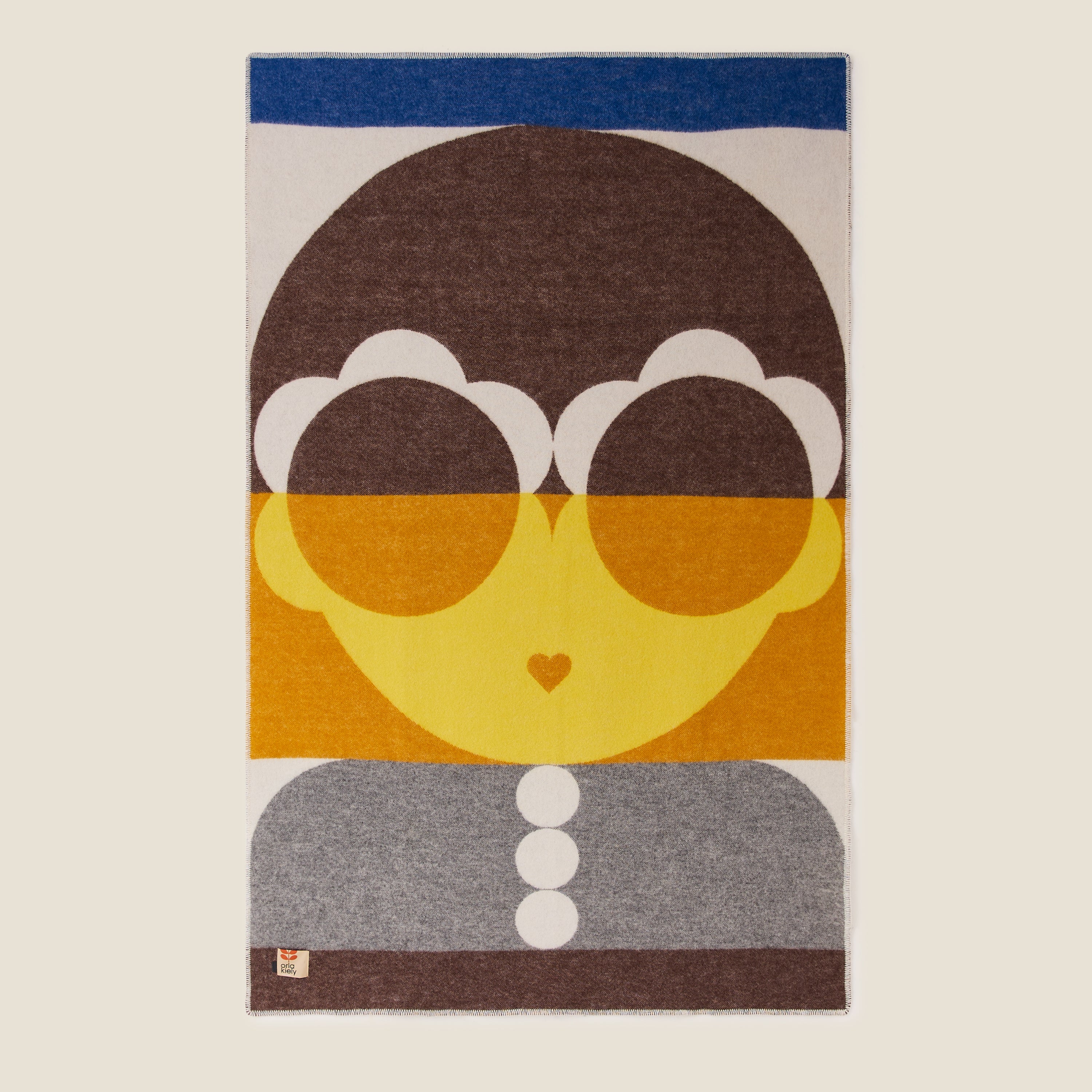 Wool Blanket - Lola Chocolate Sunflower