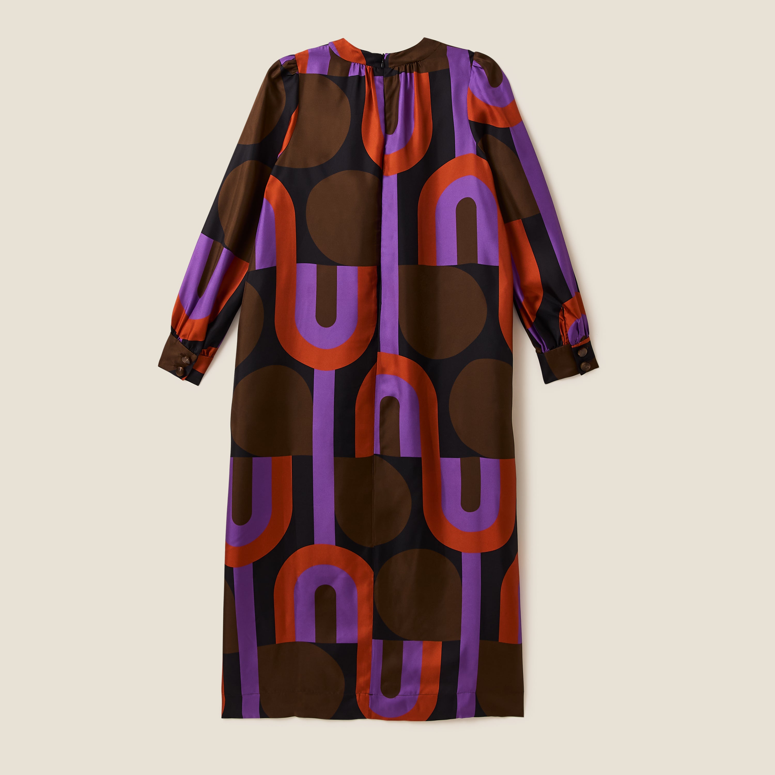 Orla Long Sleeve Midi Silk Dress - Circle Line