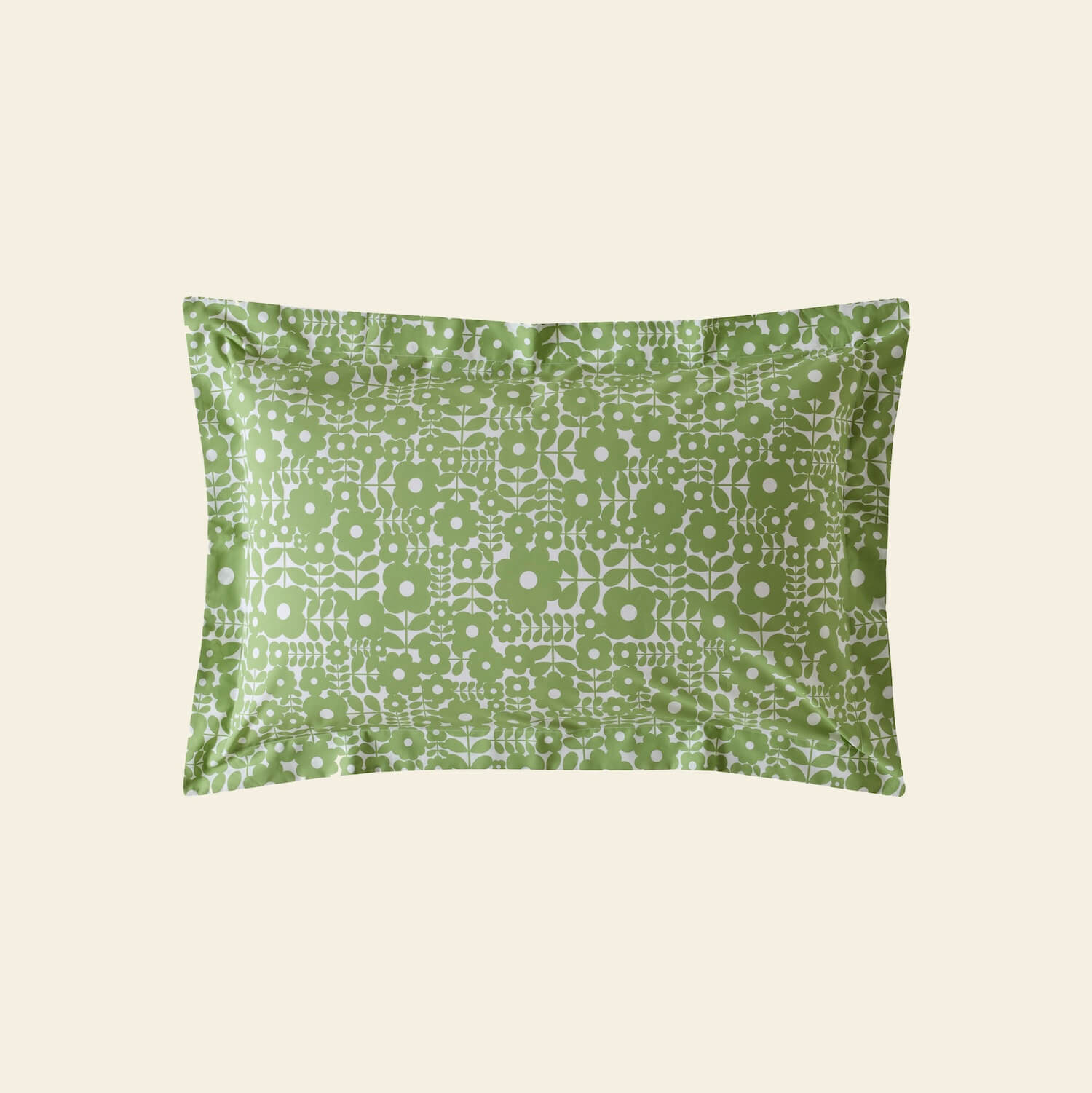Criss Cross Stem Bed Linen Set - Basil Green