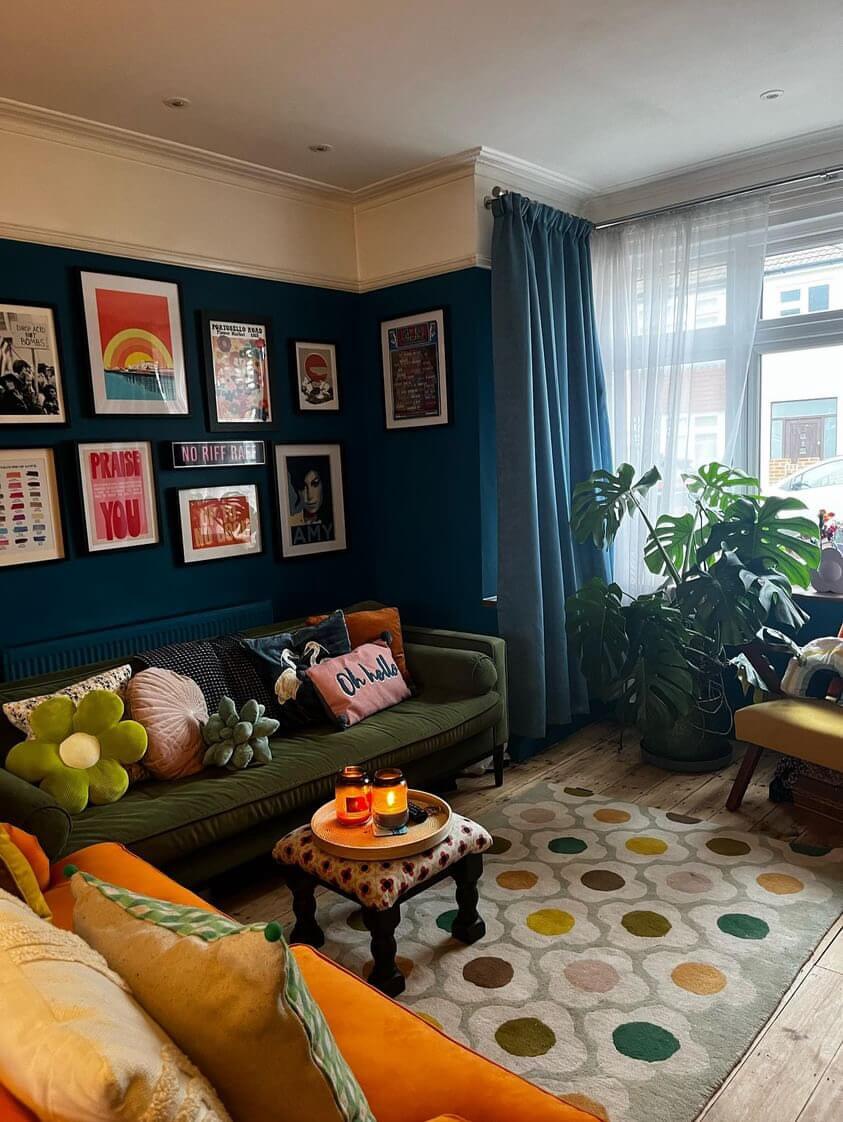 Spot Flower Multi Rug in a customer's home