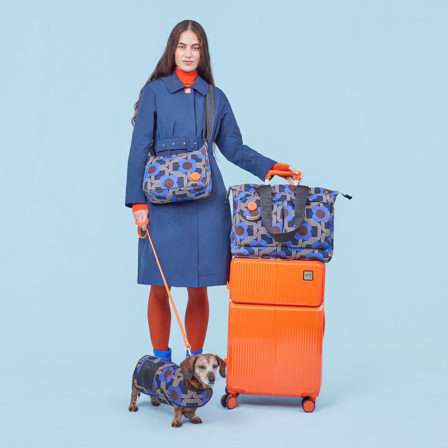Dog Coat - Electric Flora Cobalt