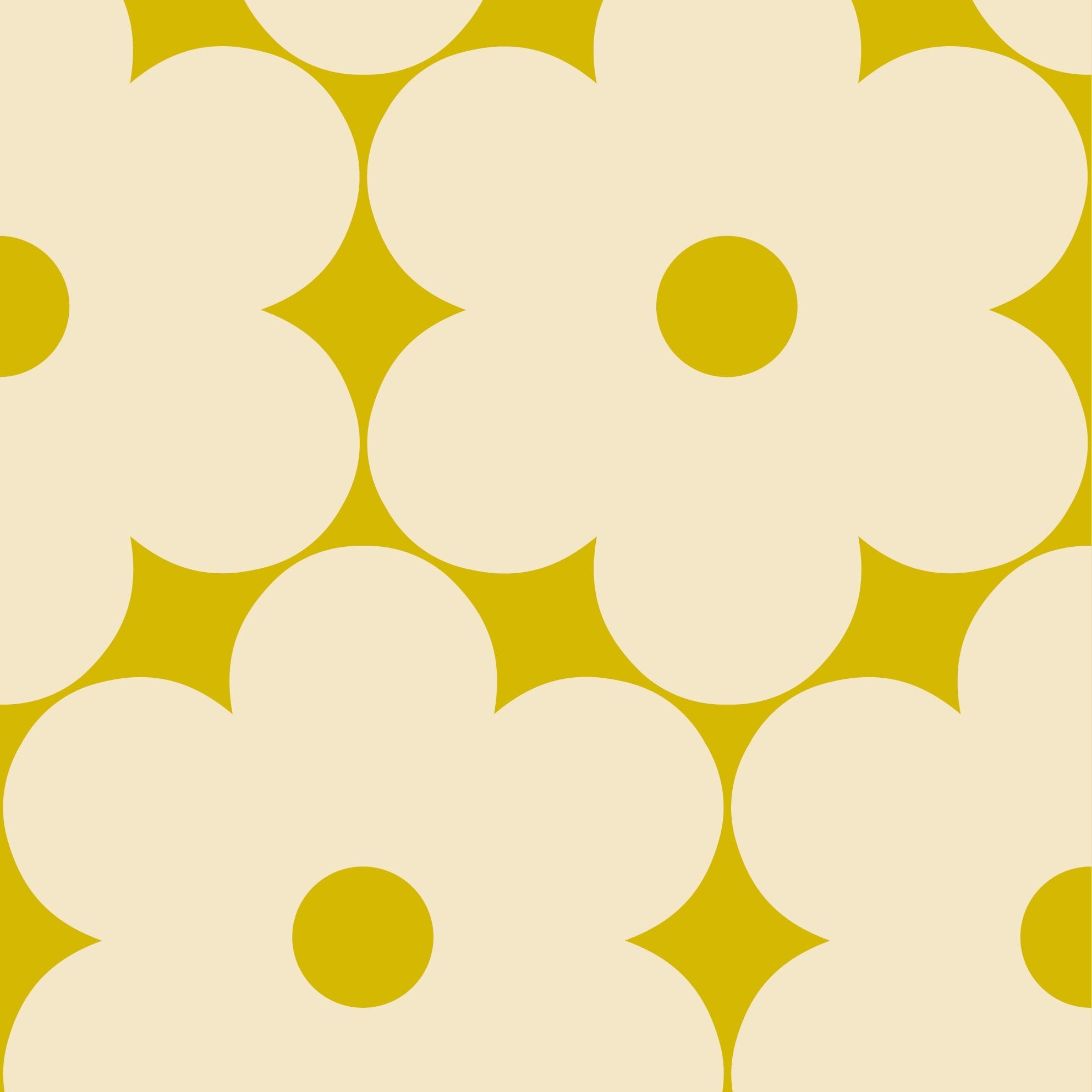Flower Power Cream/Dandelion Wallpaper Sample