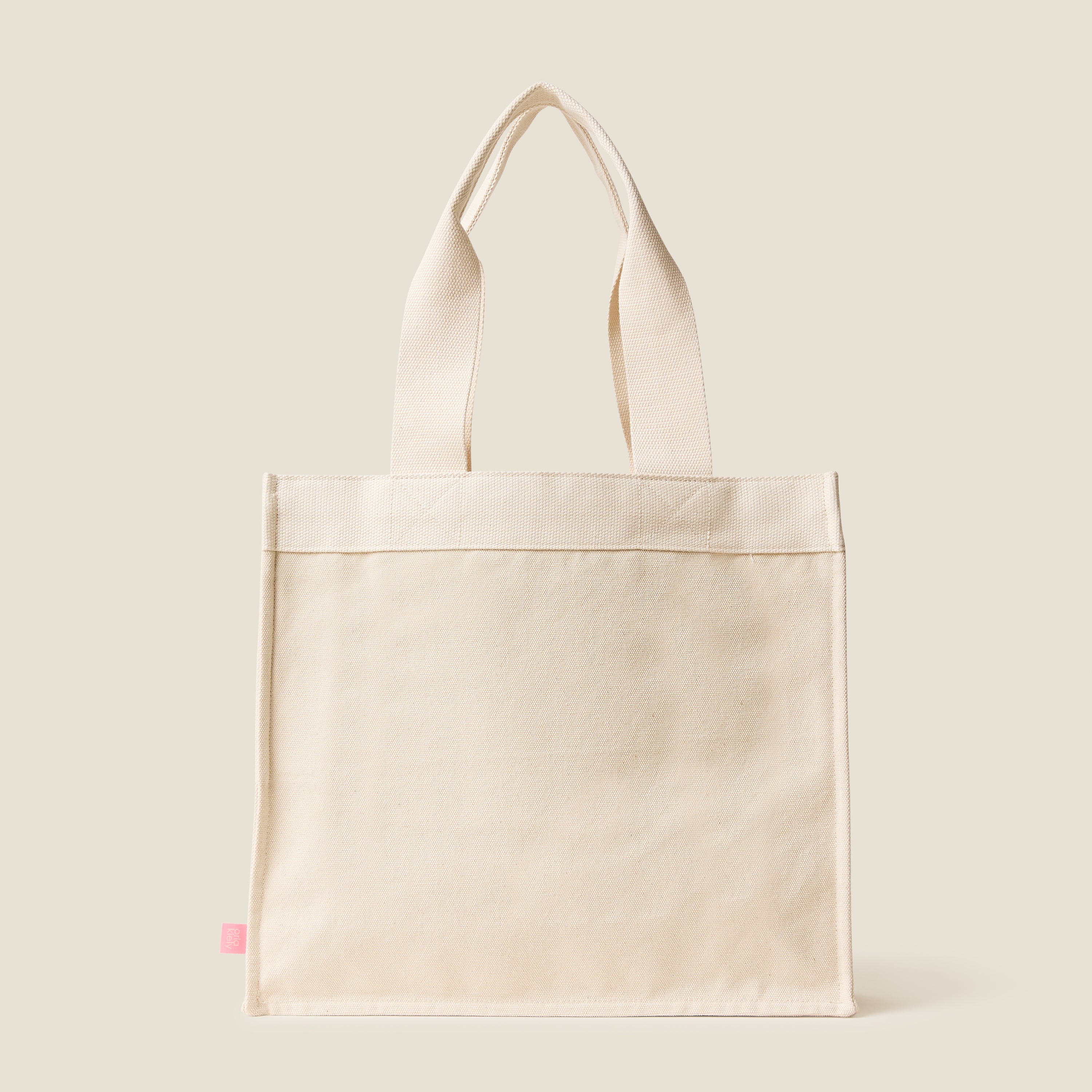 Flower Tile Canvas Tote - Lilac and Orange
