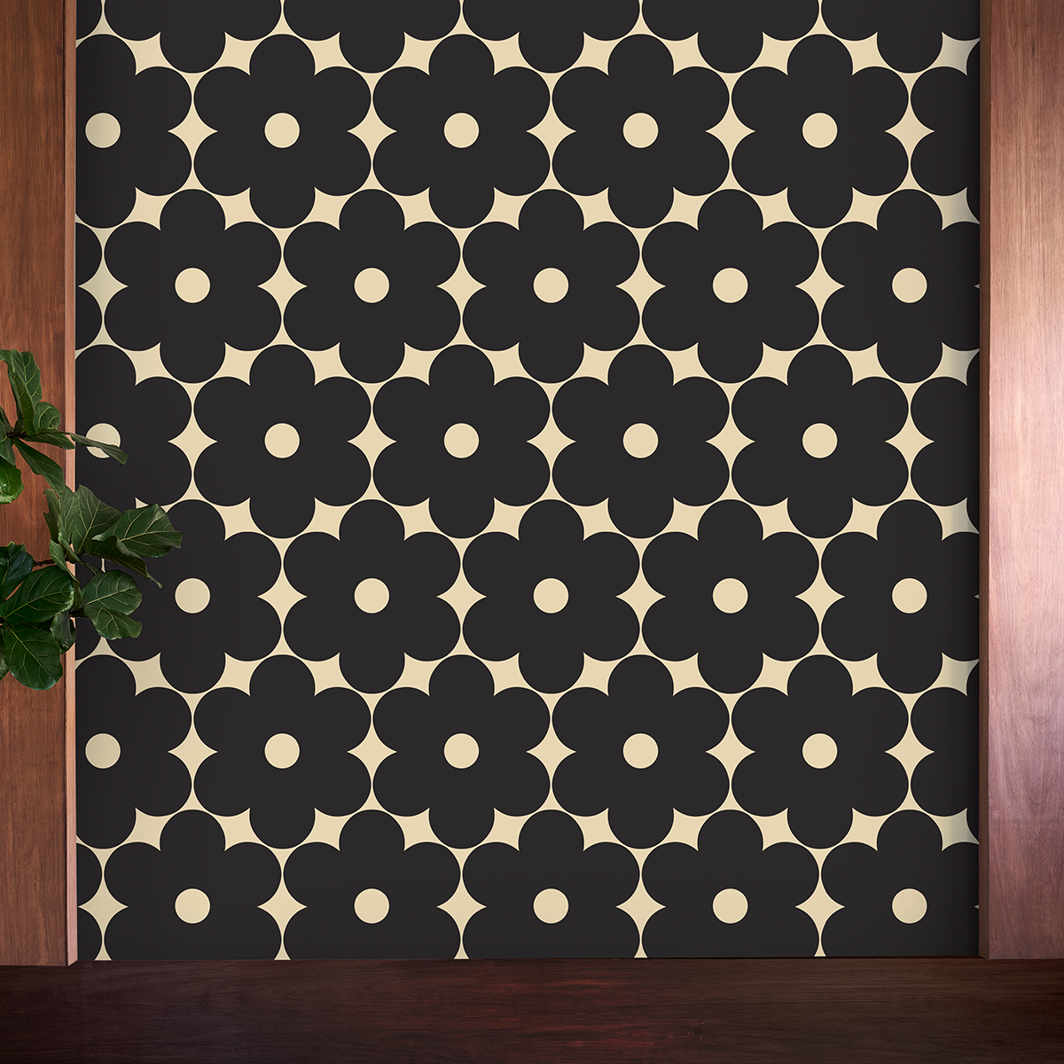 Flower Power Black Wallpaper