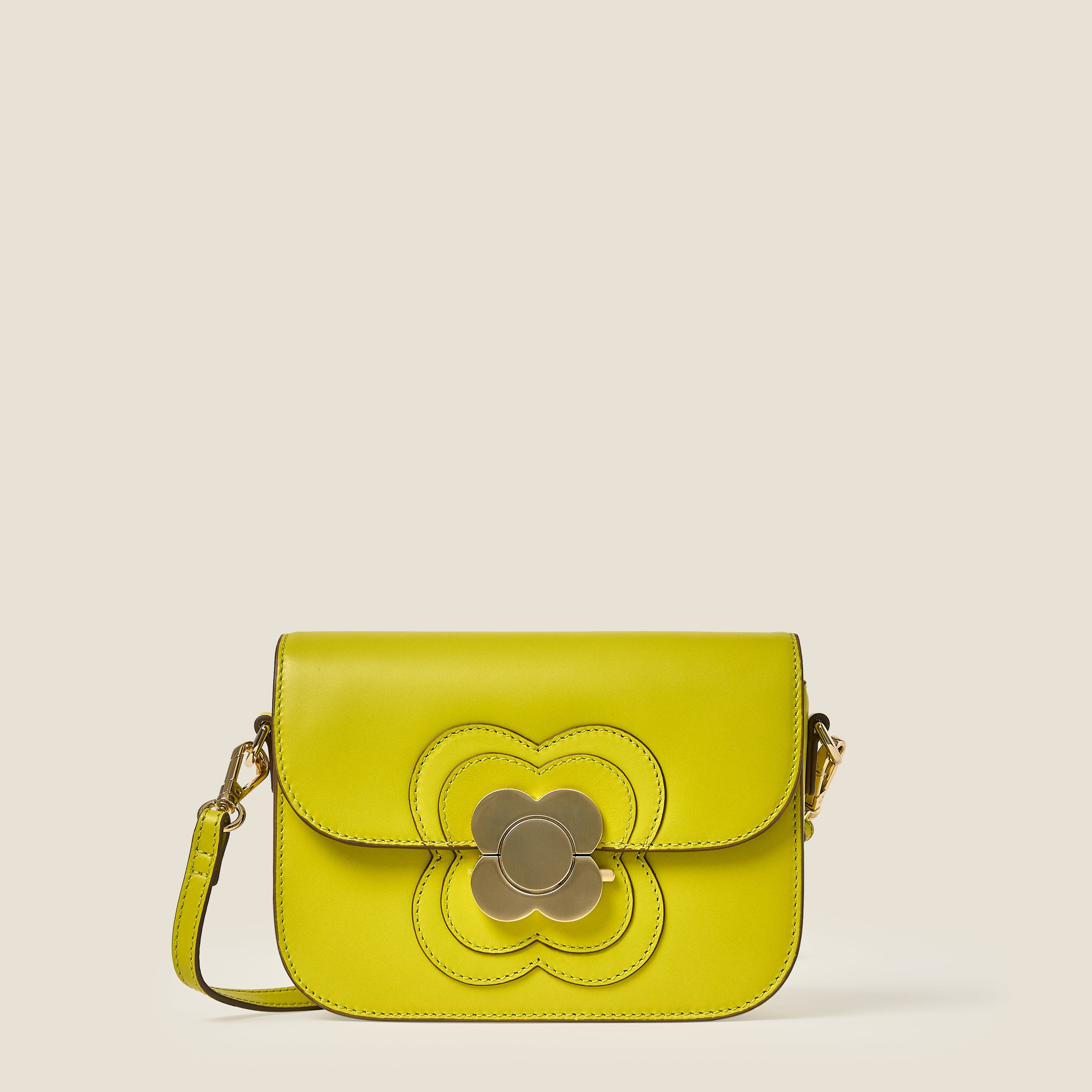 Mini Eclipse Leather Crossbody Bag - Chartreuse