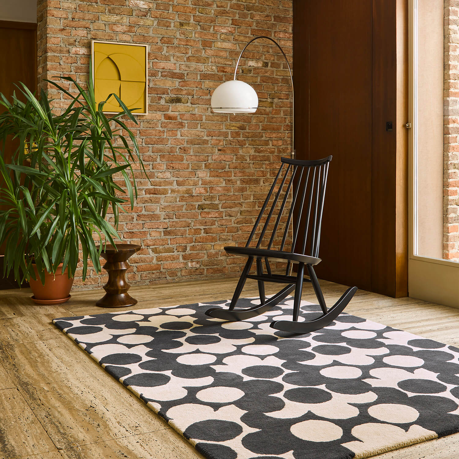 Orla Kiely Puzzle Flower Slate Rug