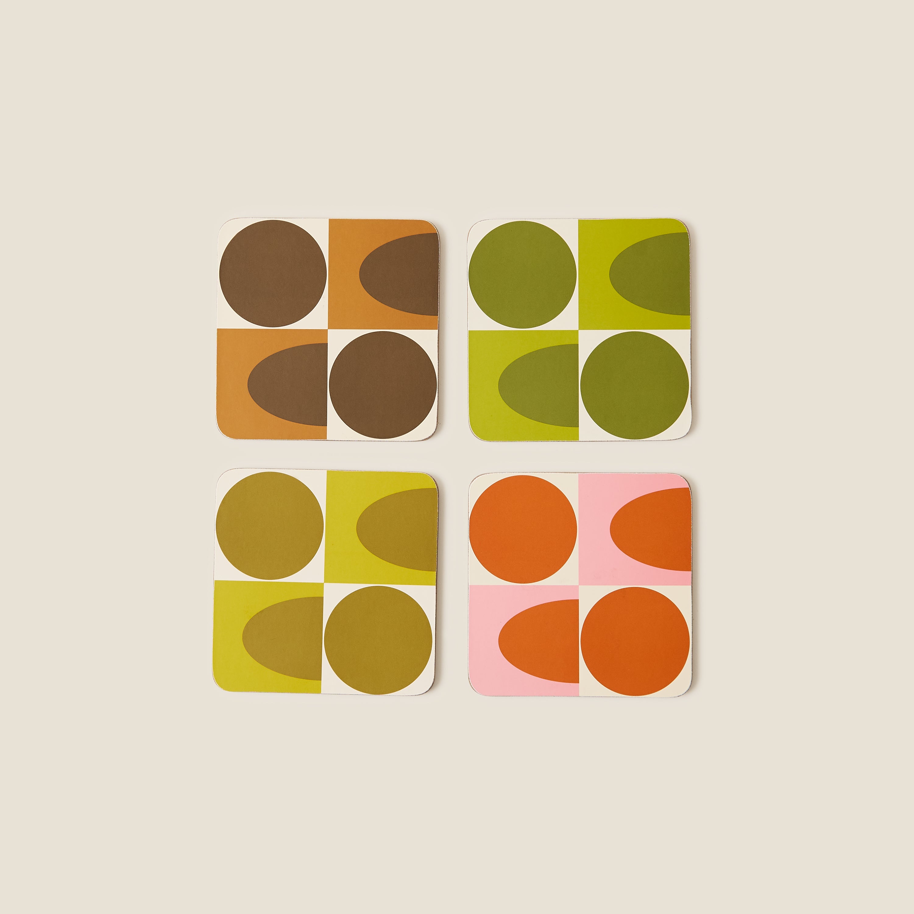 Spot Square Oval Set of 4 Coasters