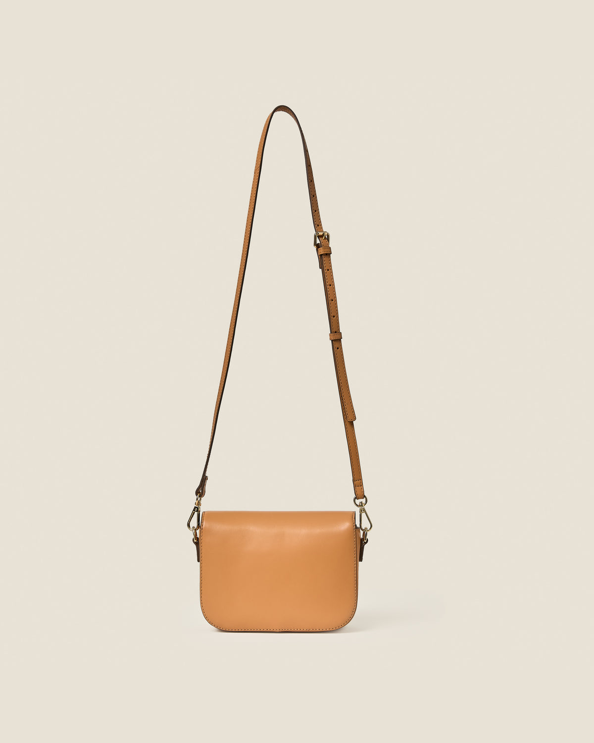 Mini Eclipse Leather Crossbody Bag - Light Tan