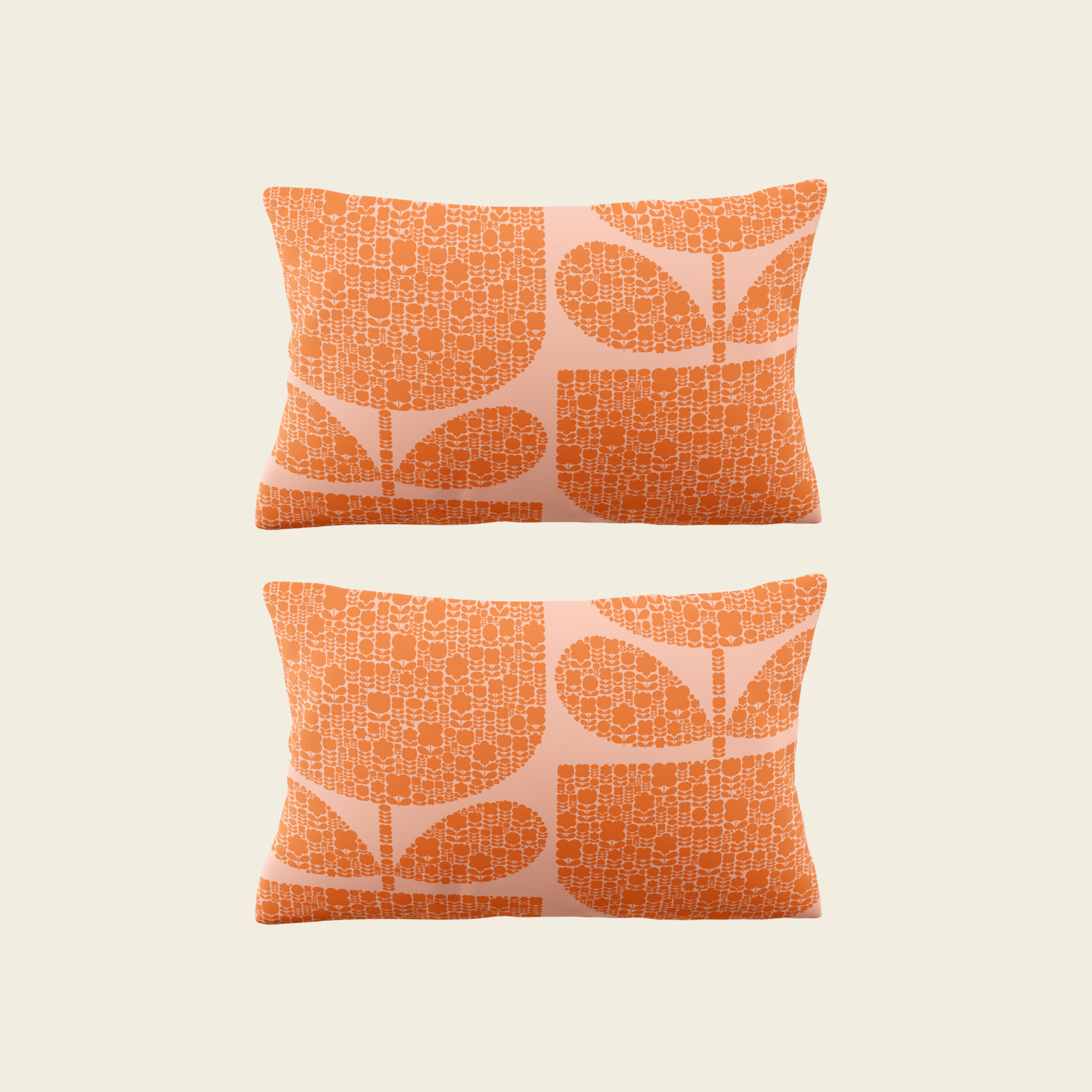 Block Garden Bed Linen Set - Orange Sorbet