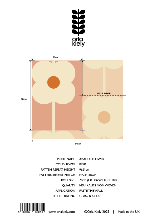 Abacus Flower Pink Wallpaper Sample