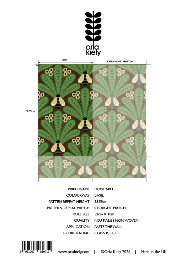 Honey-Bee Basil Wallpaper Sample