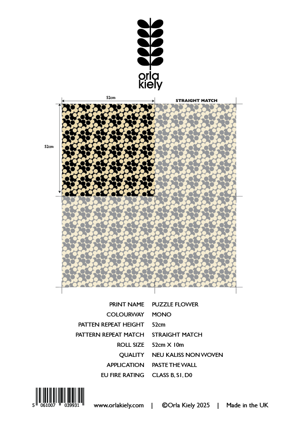 Puzzle Flower Mono Wallpaper Sample